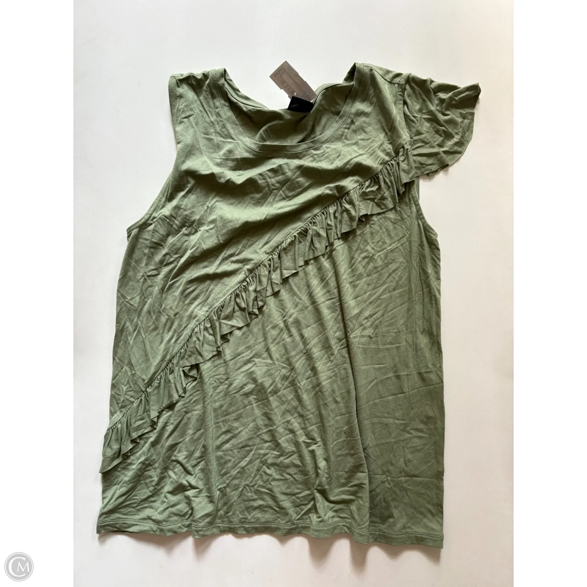 Blouse Sleeveless By Kaari Blue In Green, Size: L - Image 1