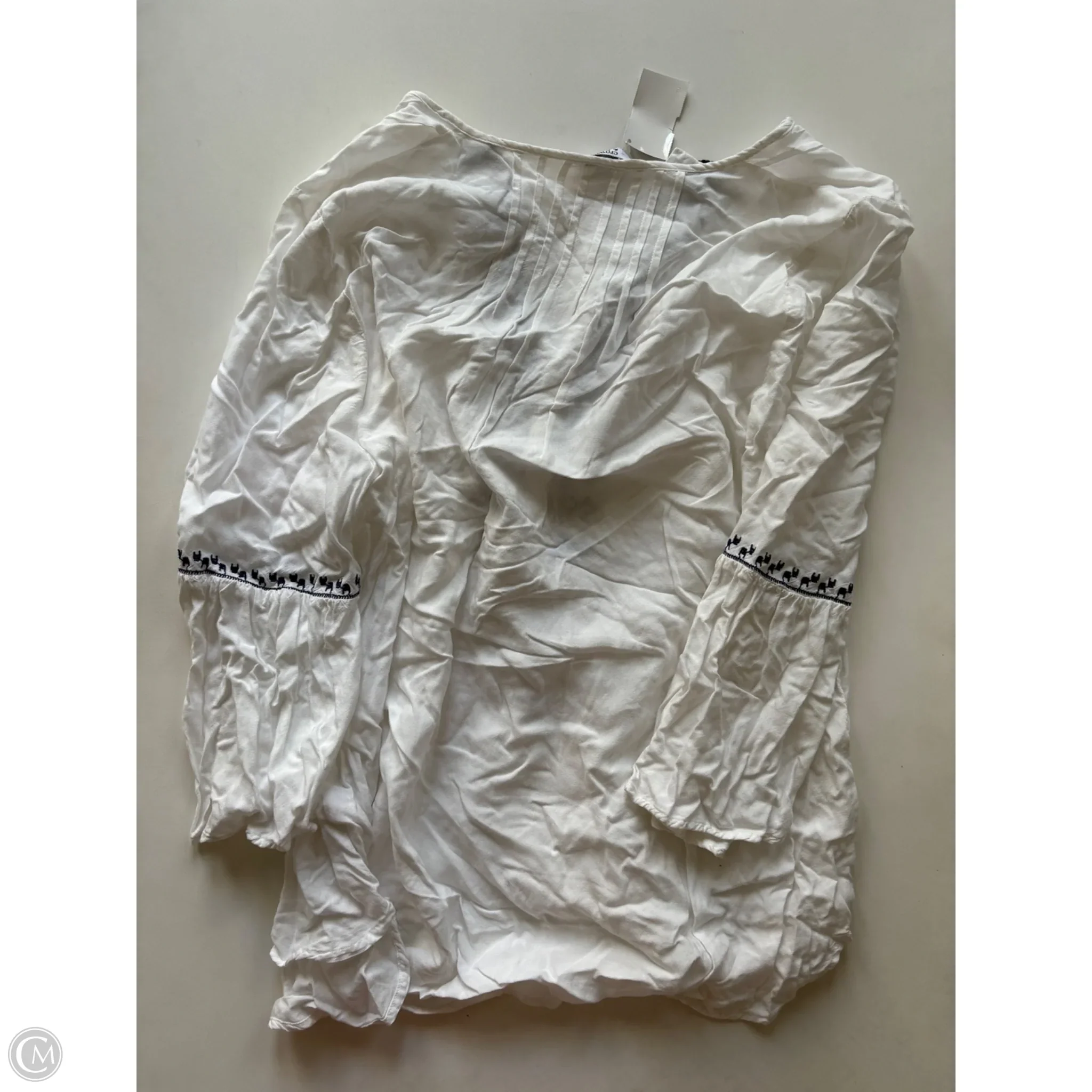Blouse Long Sleeve By Crown And Ivy In White, Size: Xl - Image 2
