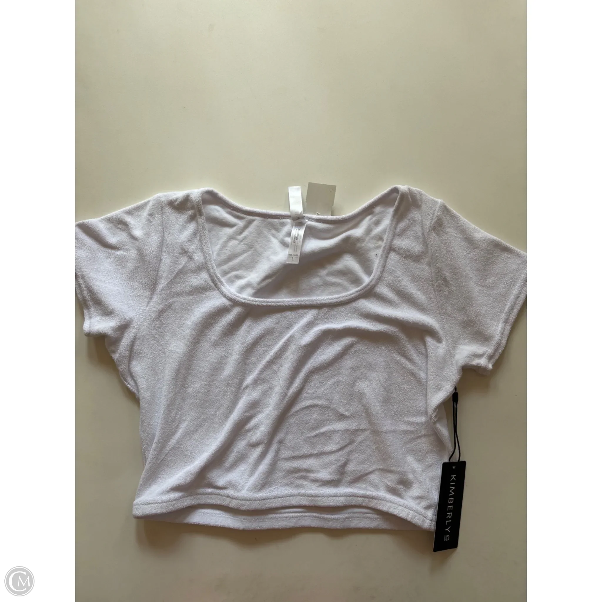 Blouse Short Sleeve By kimberly In White, Size: L - Image 1