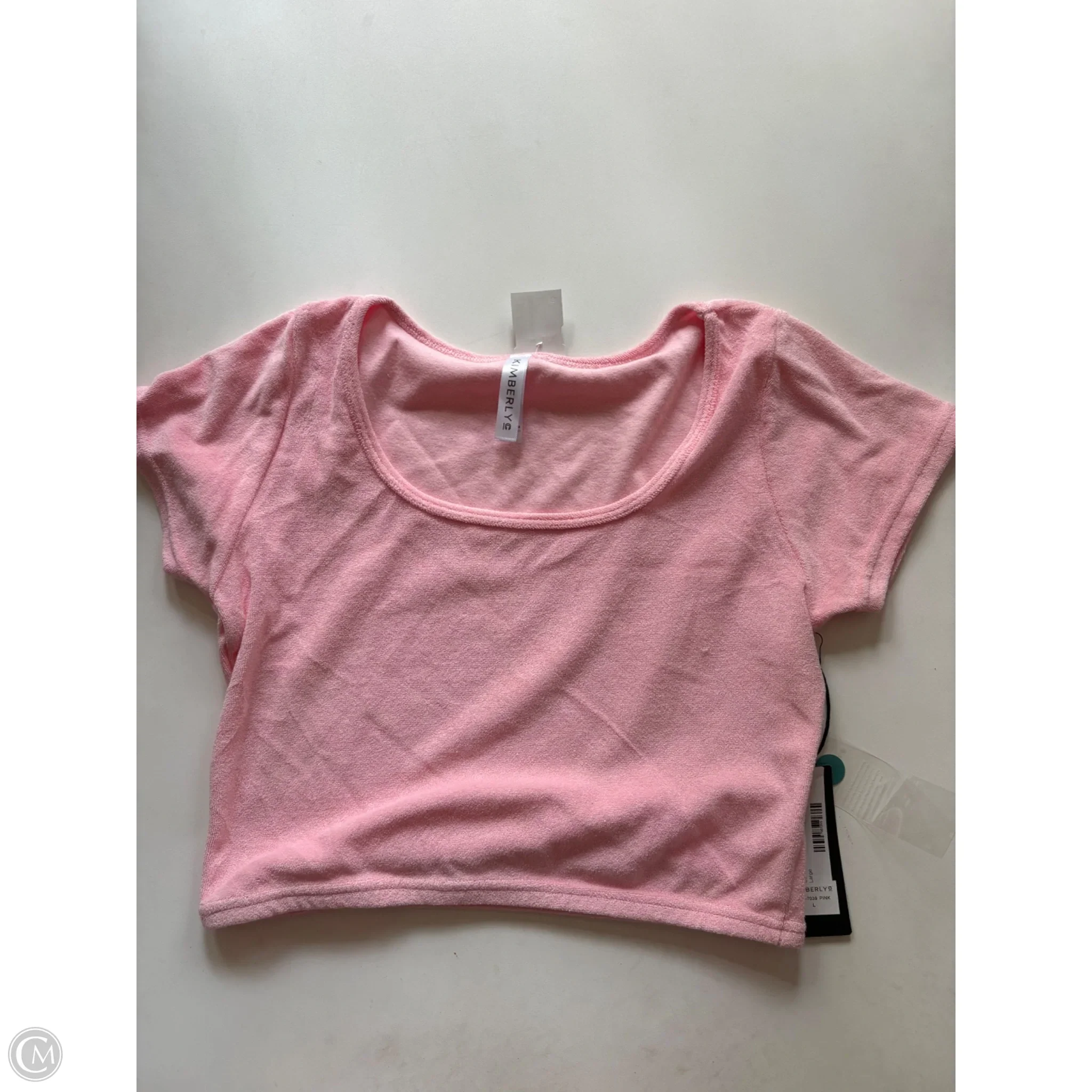 Blouse Short Sleeve By Kimberly In Pink, Size: L - Image 1