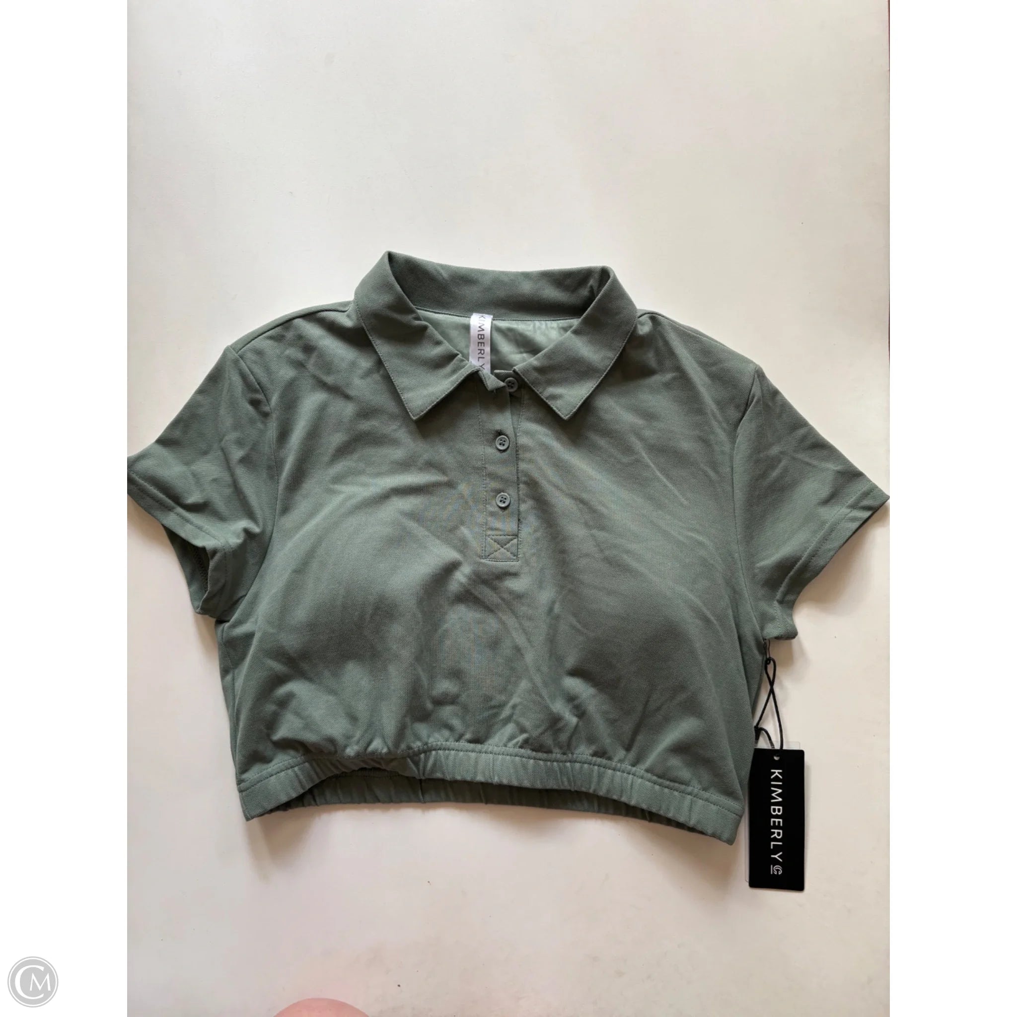 Blouse Short Sleeve By kimberly In Green, Size: L - Image 1