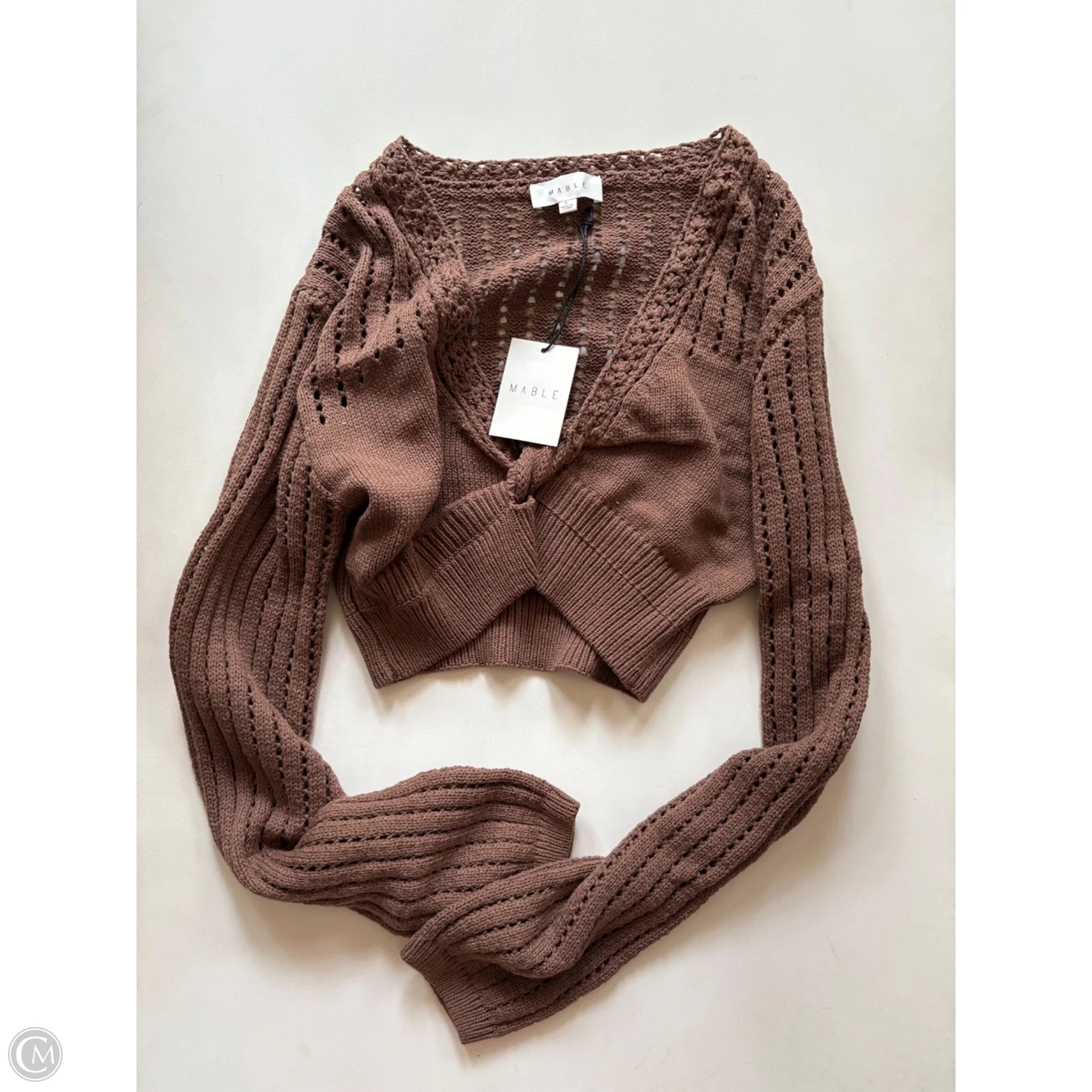 Blouse Long Sleeve By Mable In Brown, Size: L - Image 1