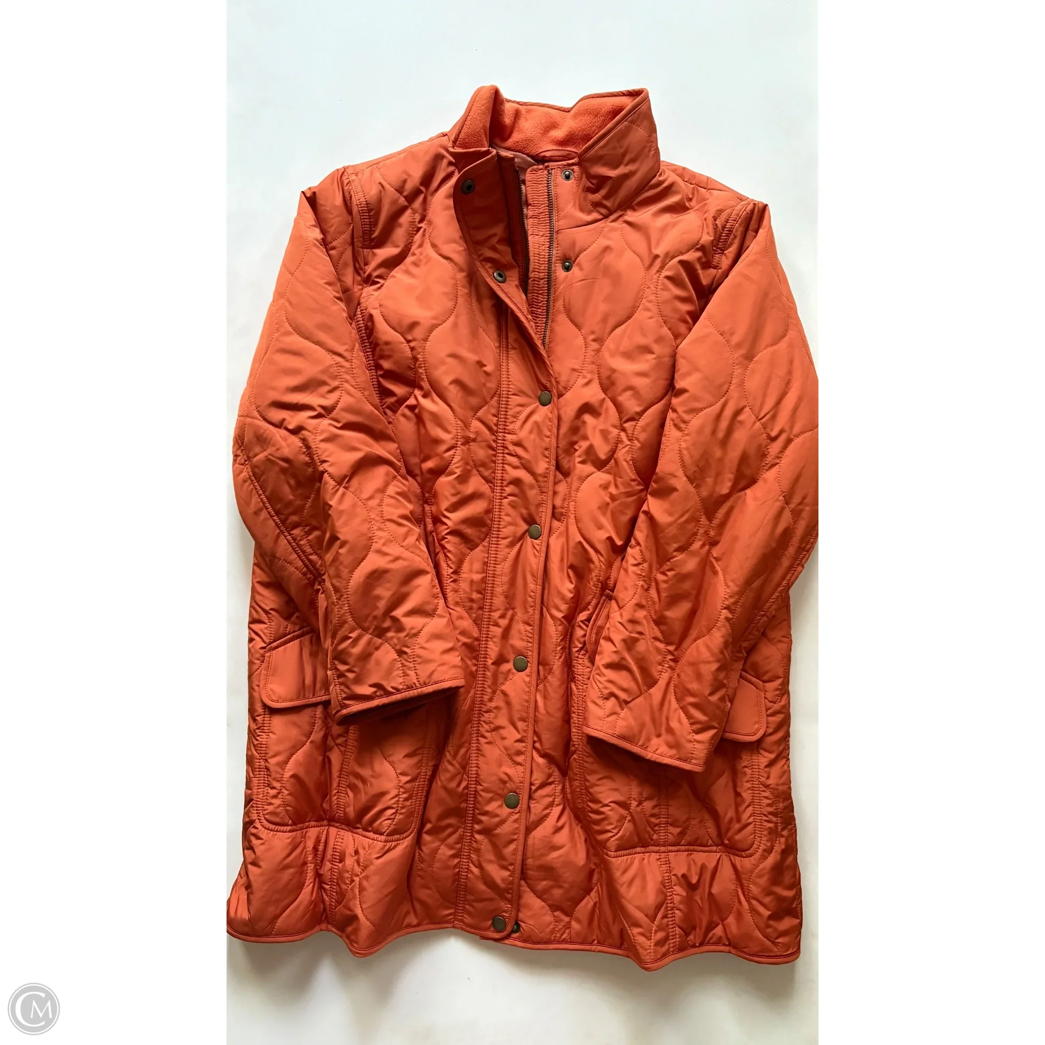 Jacket Puffer & Quilted By Talbots In Orange, Size: Xlp - Image 1