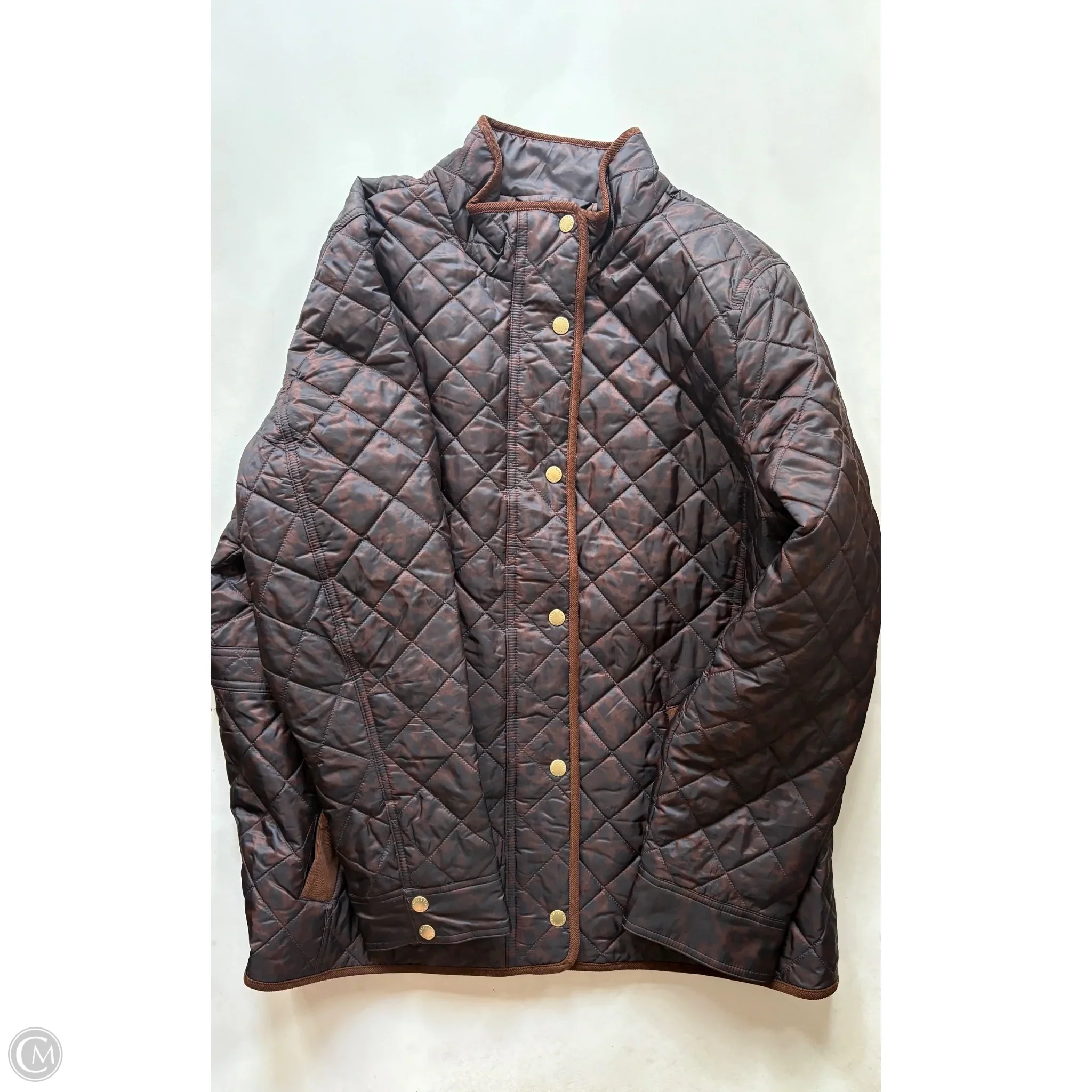Jacket Puffer & Quilted By Talbots In Brown, Size: Xl - Image 1
