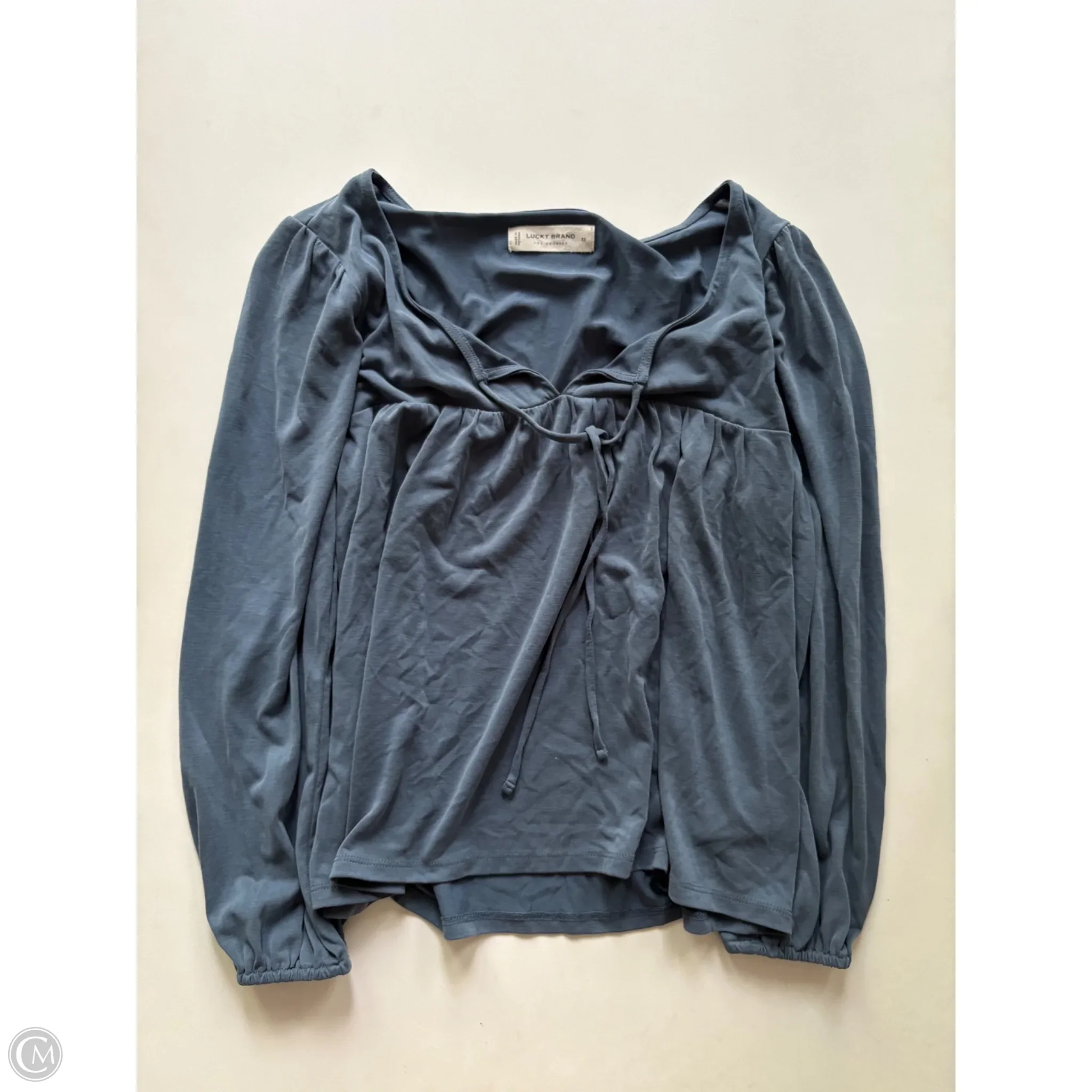 Blouse Long Sleeve By Lucky Brand In Blue, Size: Xs - Image 1