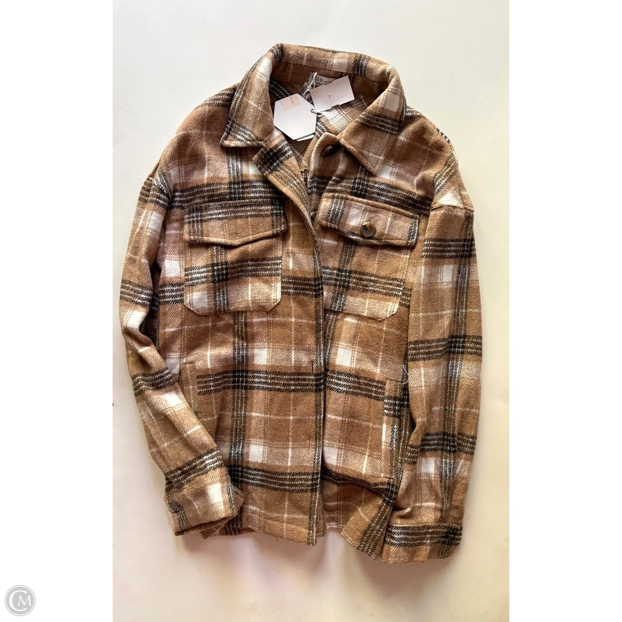 Blouse Long Sleeve By Paper Crane In Plaid Pattern, Size: S - Image 1