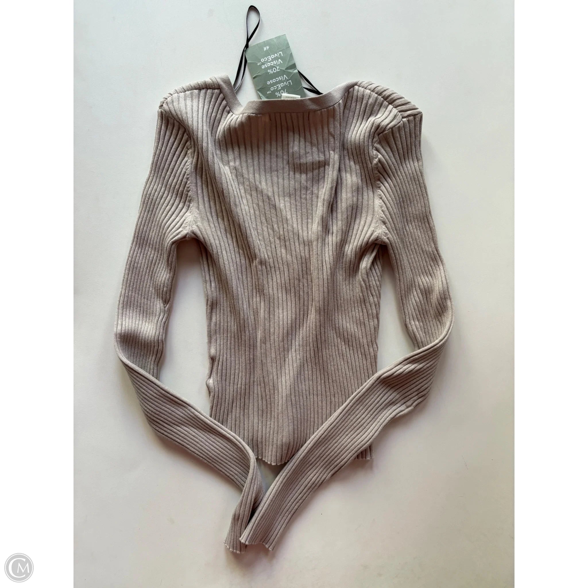 Blouse Long Sleeve By H&m In Tan, Size: Xs - Image 2