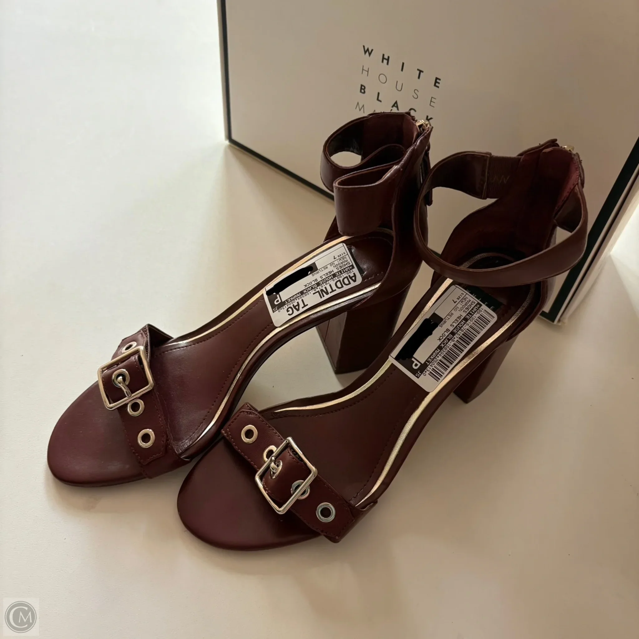 Shoes Heels Block By White House Black Market In Maroon, Size: 7