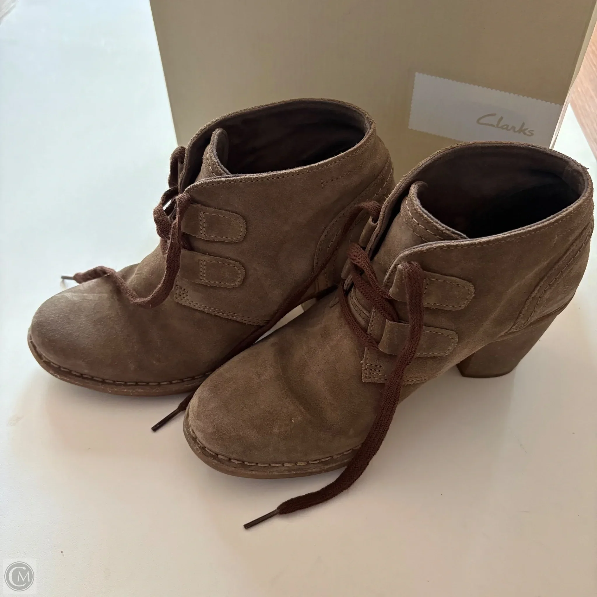 Shoes Heels Block By Clarks In Brown, Size: 7