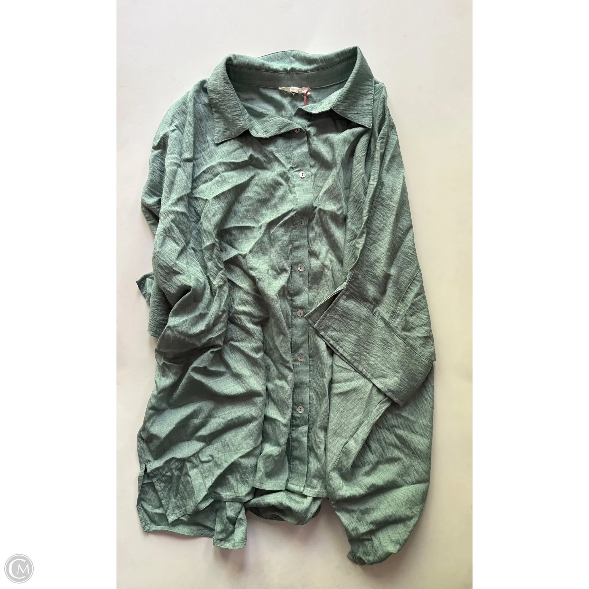 Blouse Short Sleeve By Entro In Green, Size: Xl - Image 1