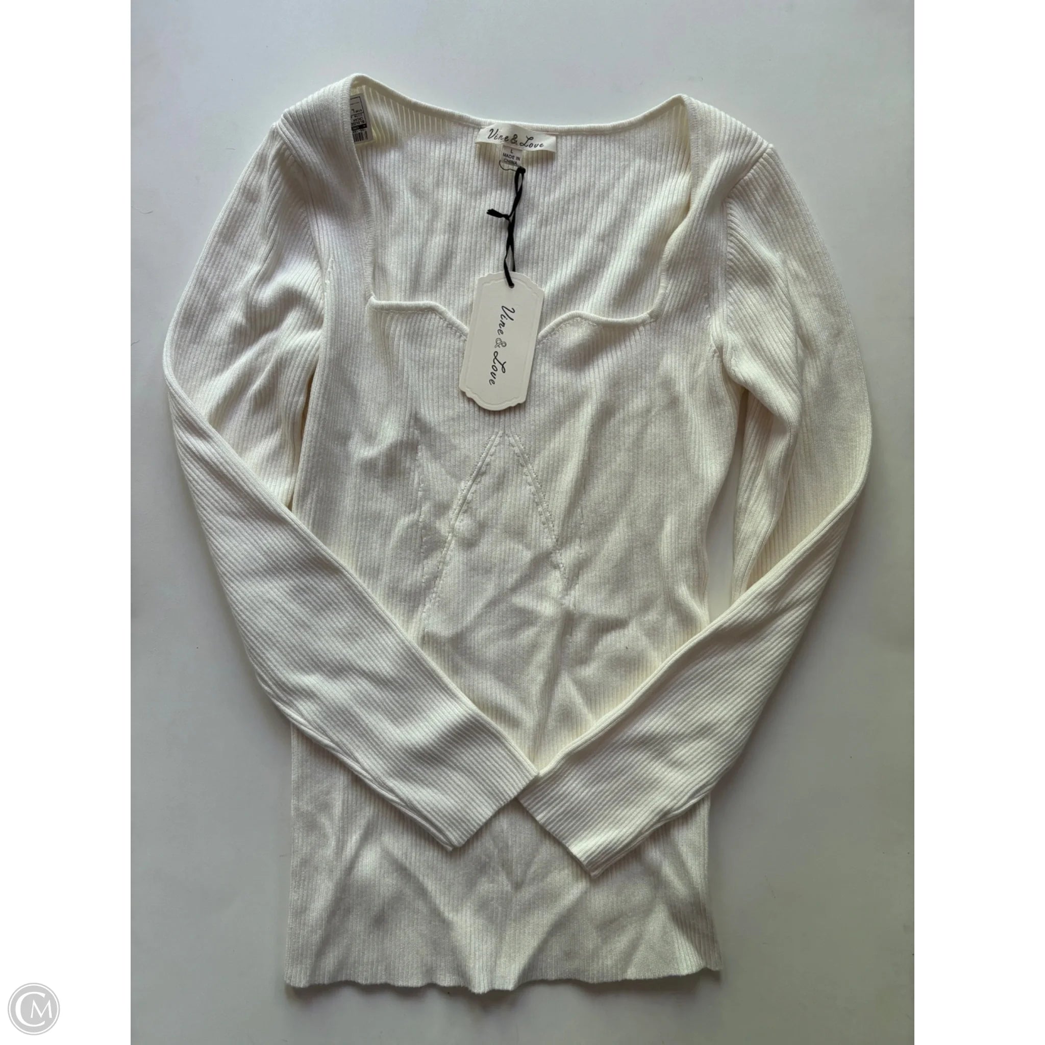 Blouse Long Sleeve By vine and love In Cream, Size: L - Image 1