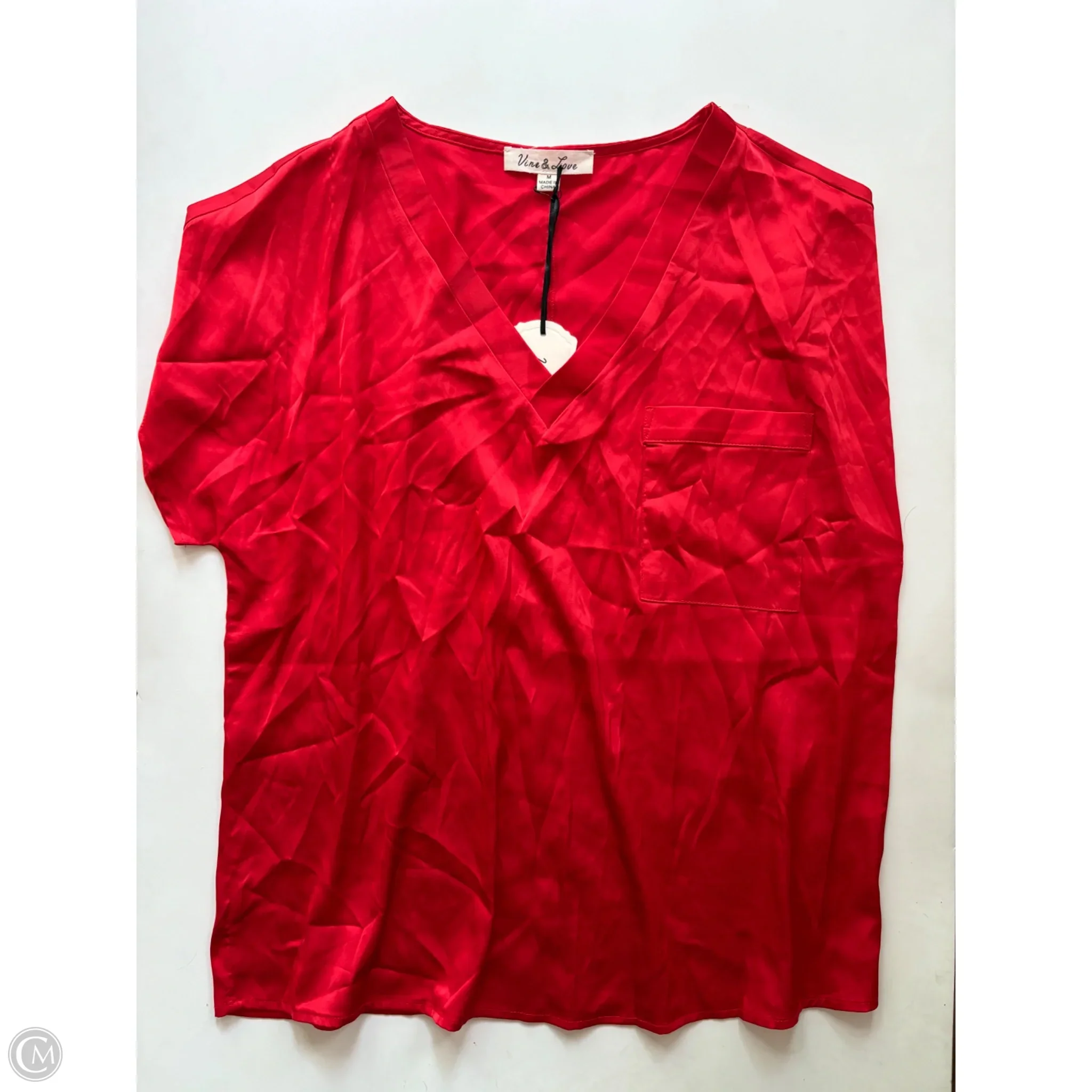 Blouse Short Sleeve By vine and love In Red, Size: M - Image 1