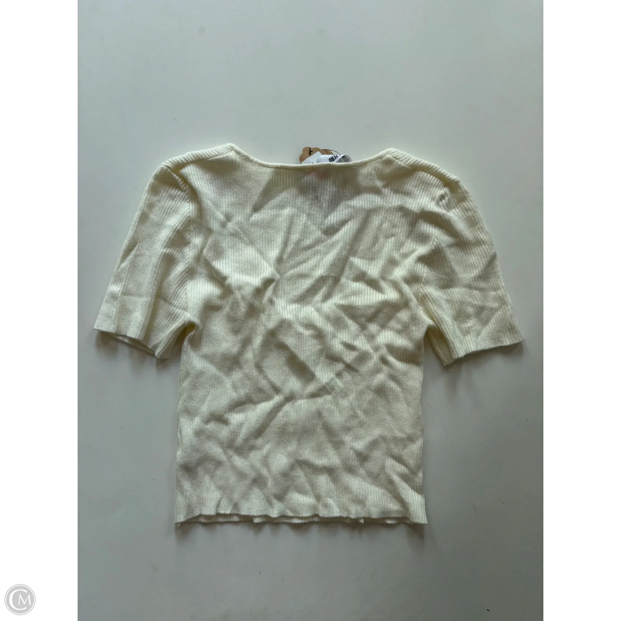 Blouse Short Sleeve By Double Zero In Cream, Size: L - Image 2