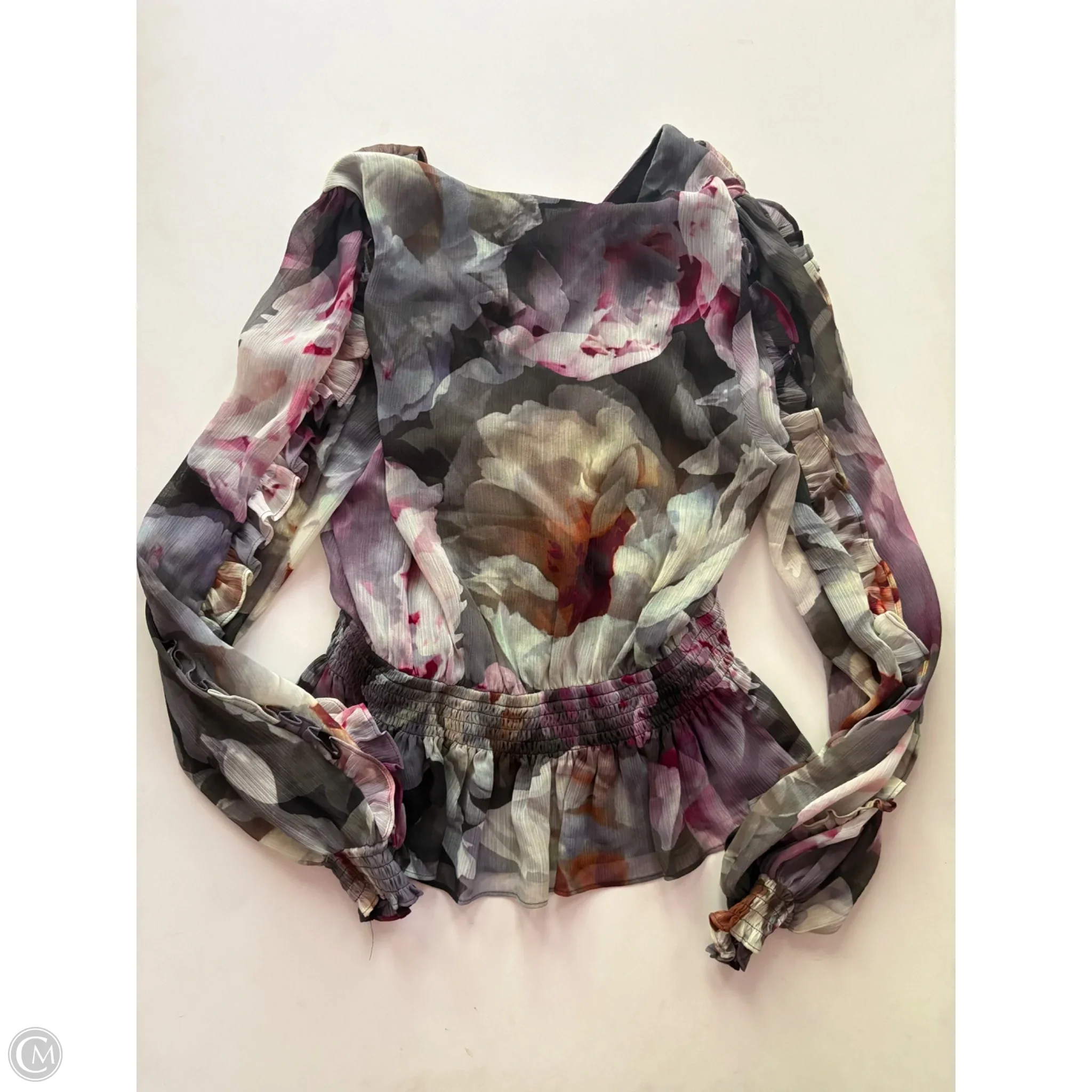 Blouse Long Sleeve By Express In Floral Print, Size: Xs - Image 2