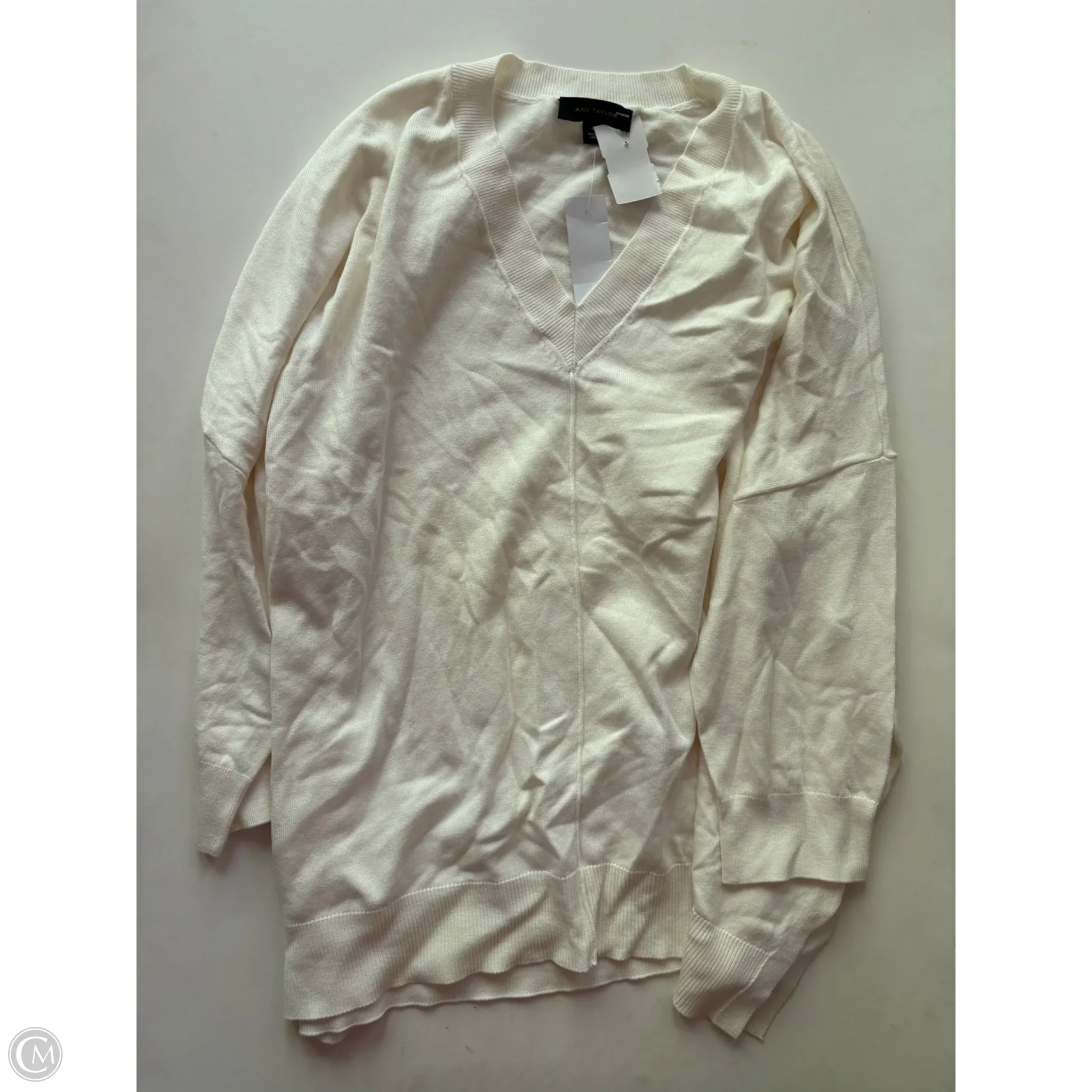 Sweater By Ann Taylor In Cream, Size: Xl - Image 1