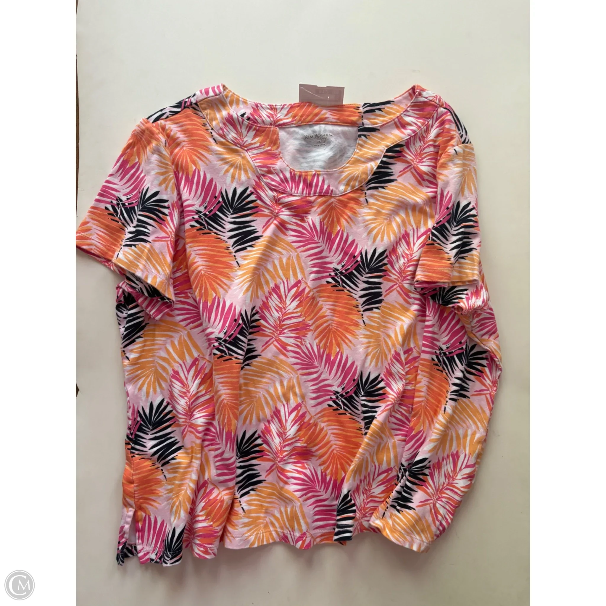 Blouse Short Sleeve By Kim Rogers In Pink, Size: 2x - Image 1