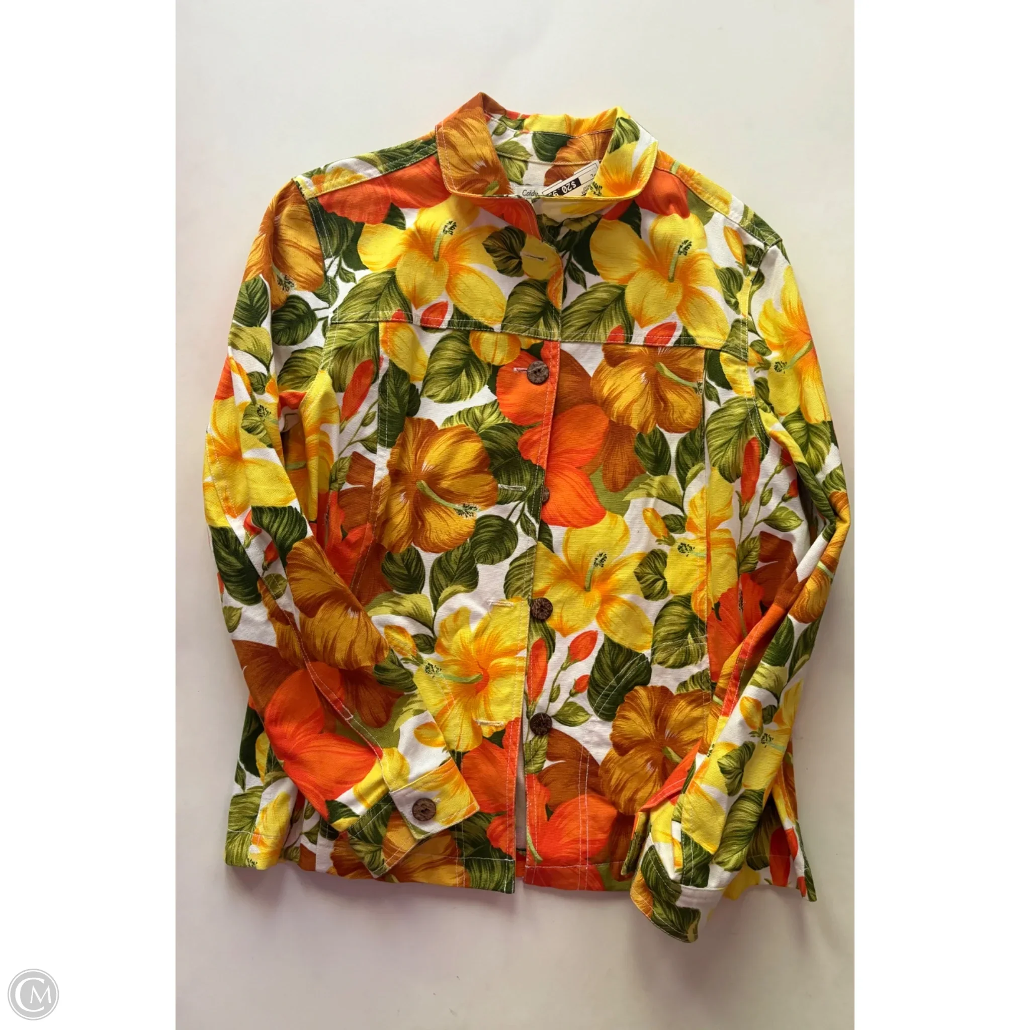 Jacket Denim By Coldwater Creek In Floral Print, Size: L - Image 1