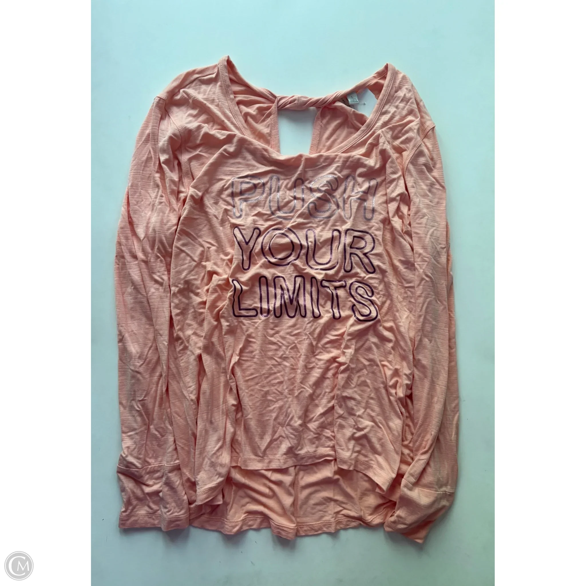 Blouse Long Sleeve By Cato In Pink, Size: L - Image 1