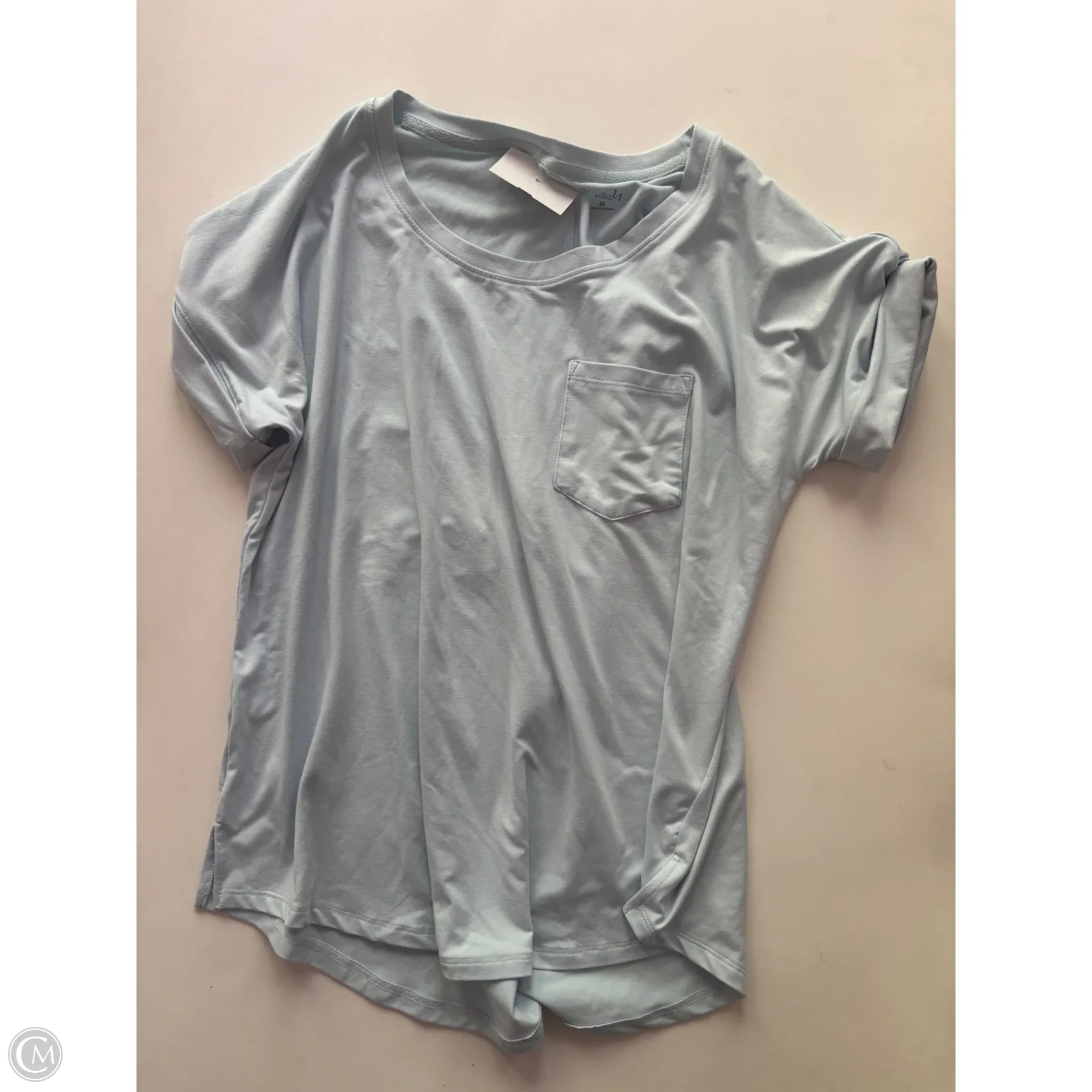 Blouse Short Sleeve By Wonderly In Blue, Size: M - Image 1