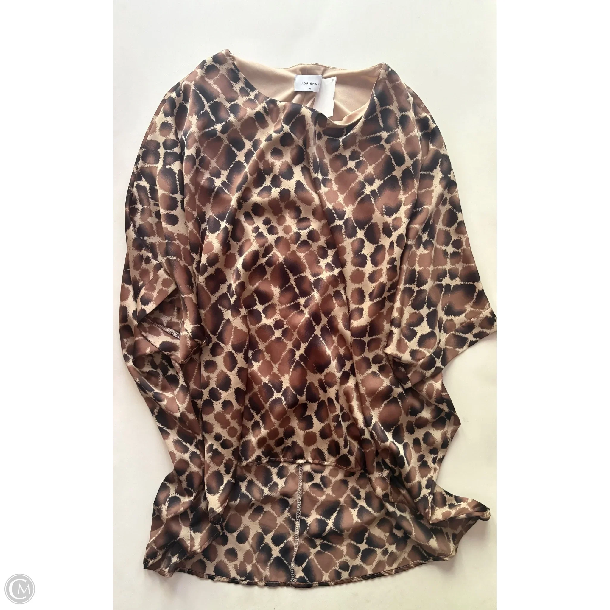 Blouse Short Sleeve By adrienne In Brown, Size: M - Image 1