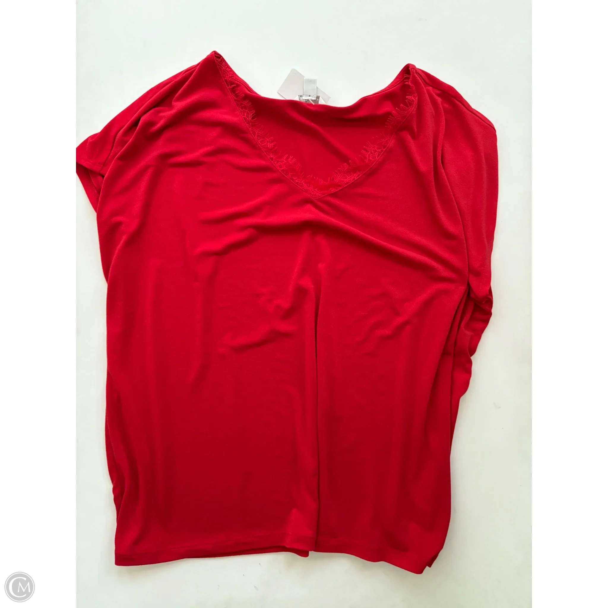 Blouse Short Sleeve By Cato In Red, Size: Xl - Image 1