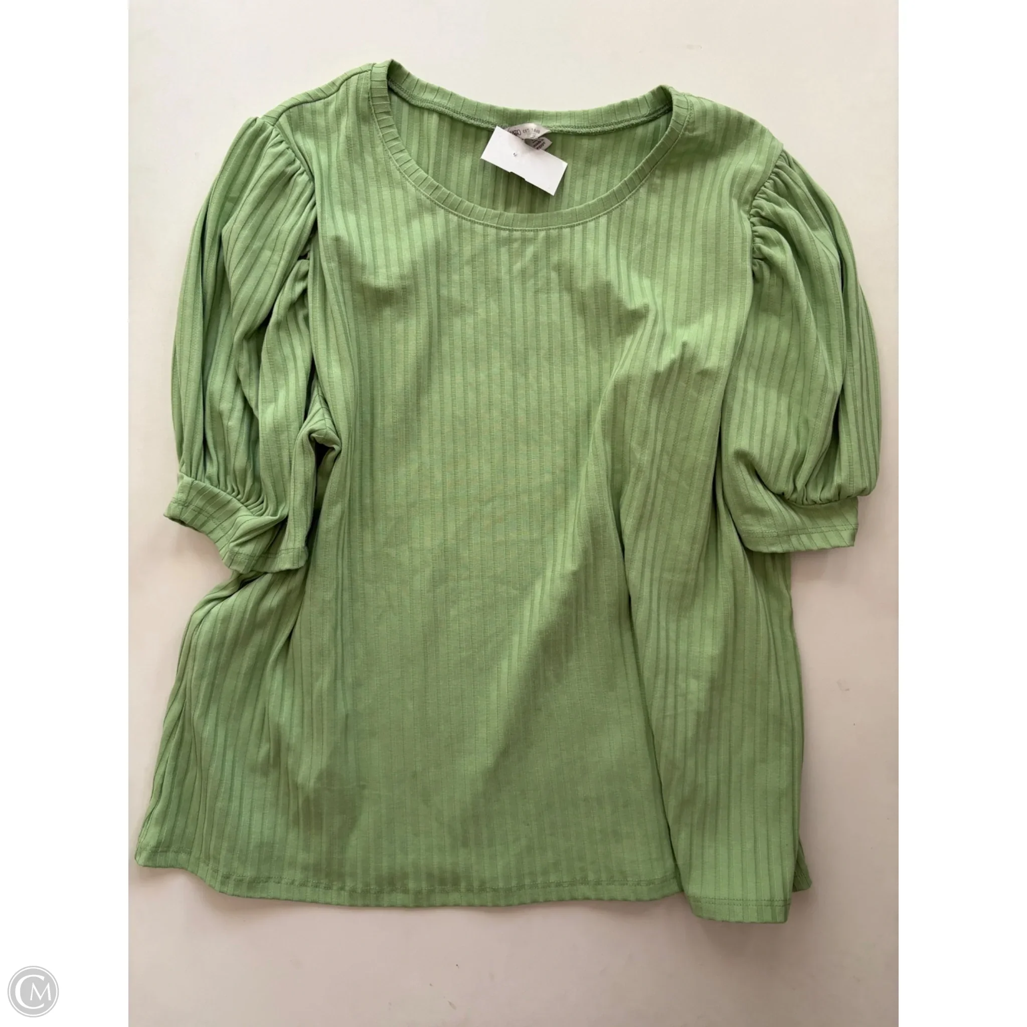 Blouse Short Sleeve By Cato In Green, Size: Xl - Image 1