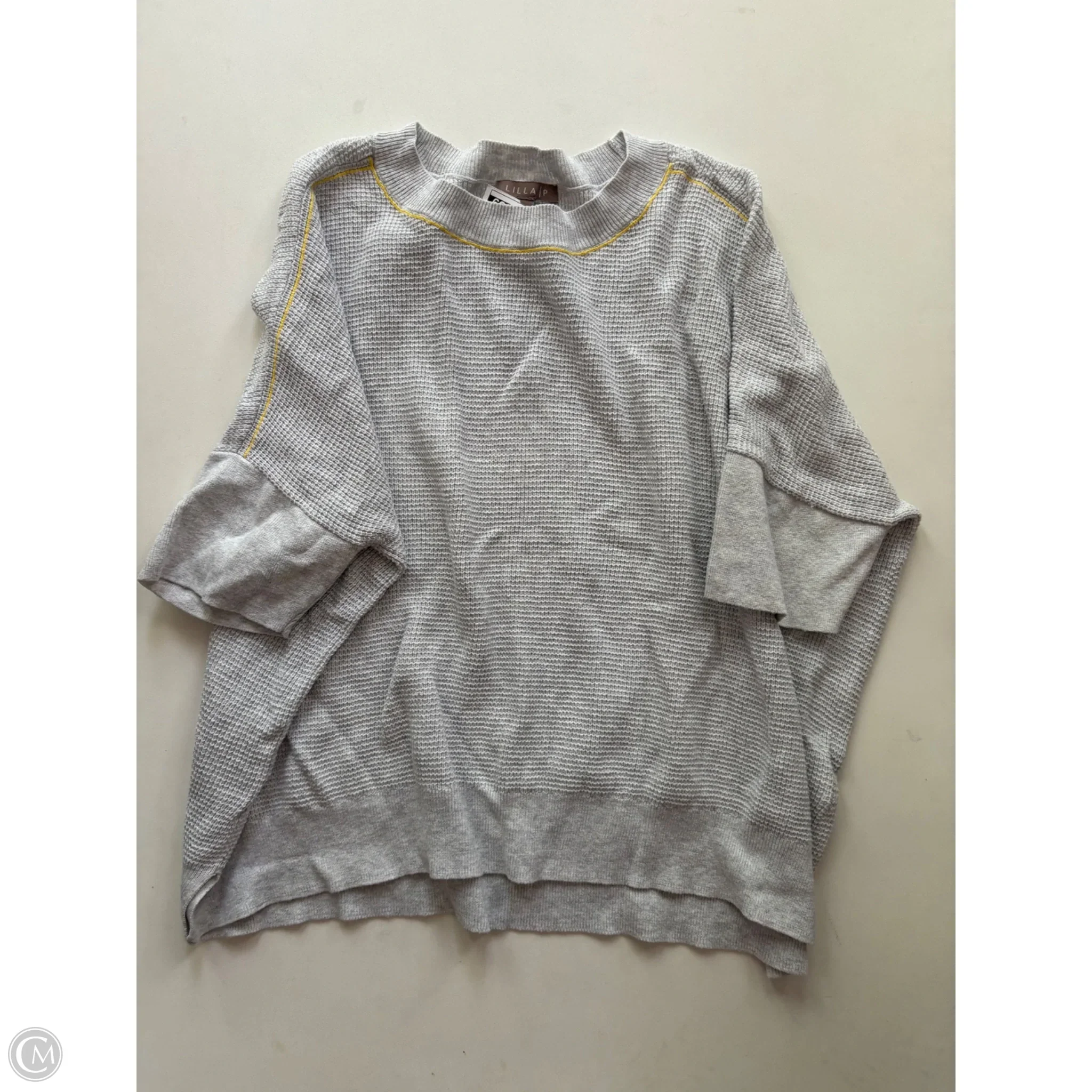 Blouse Short Sleeve By Lilla P In Grey, Size: M - Image 1