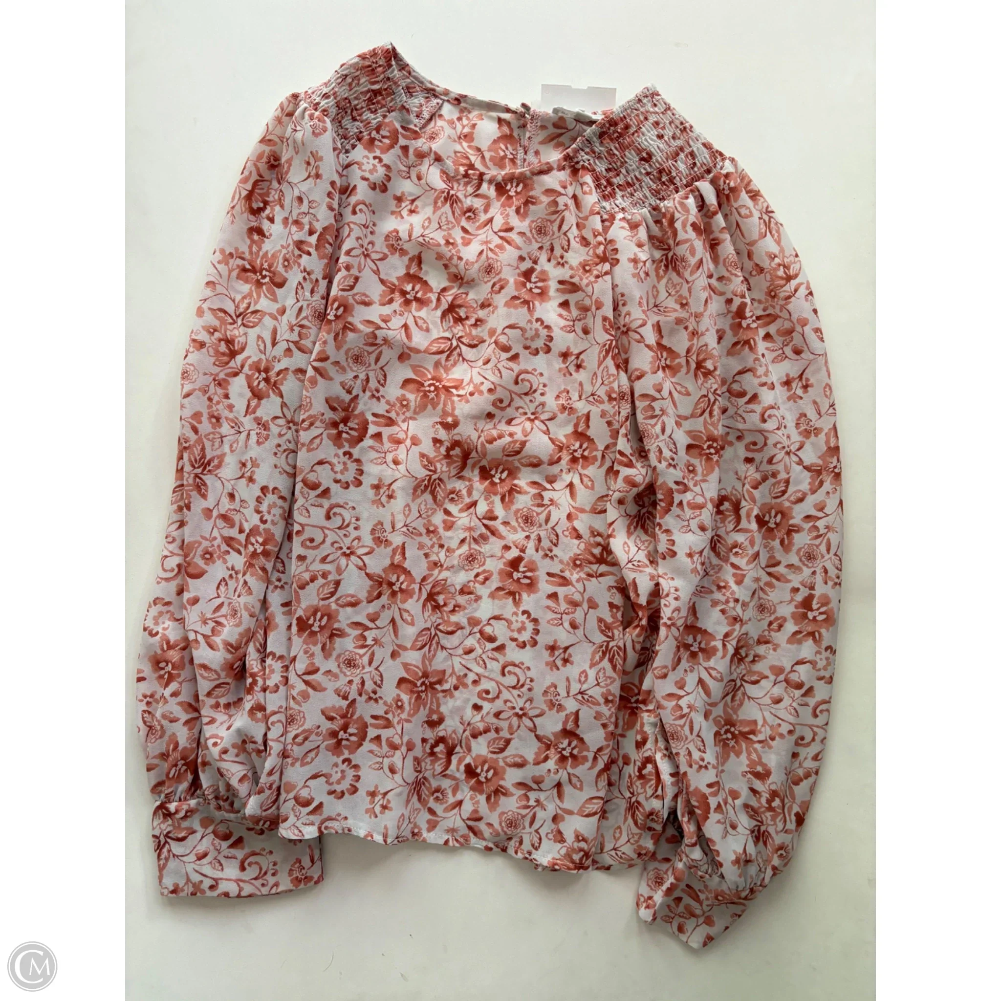 Blouse Long Sleeve By Blu Pepper In Floral Print, Size: M - Image 1