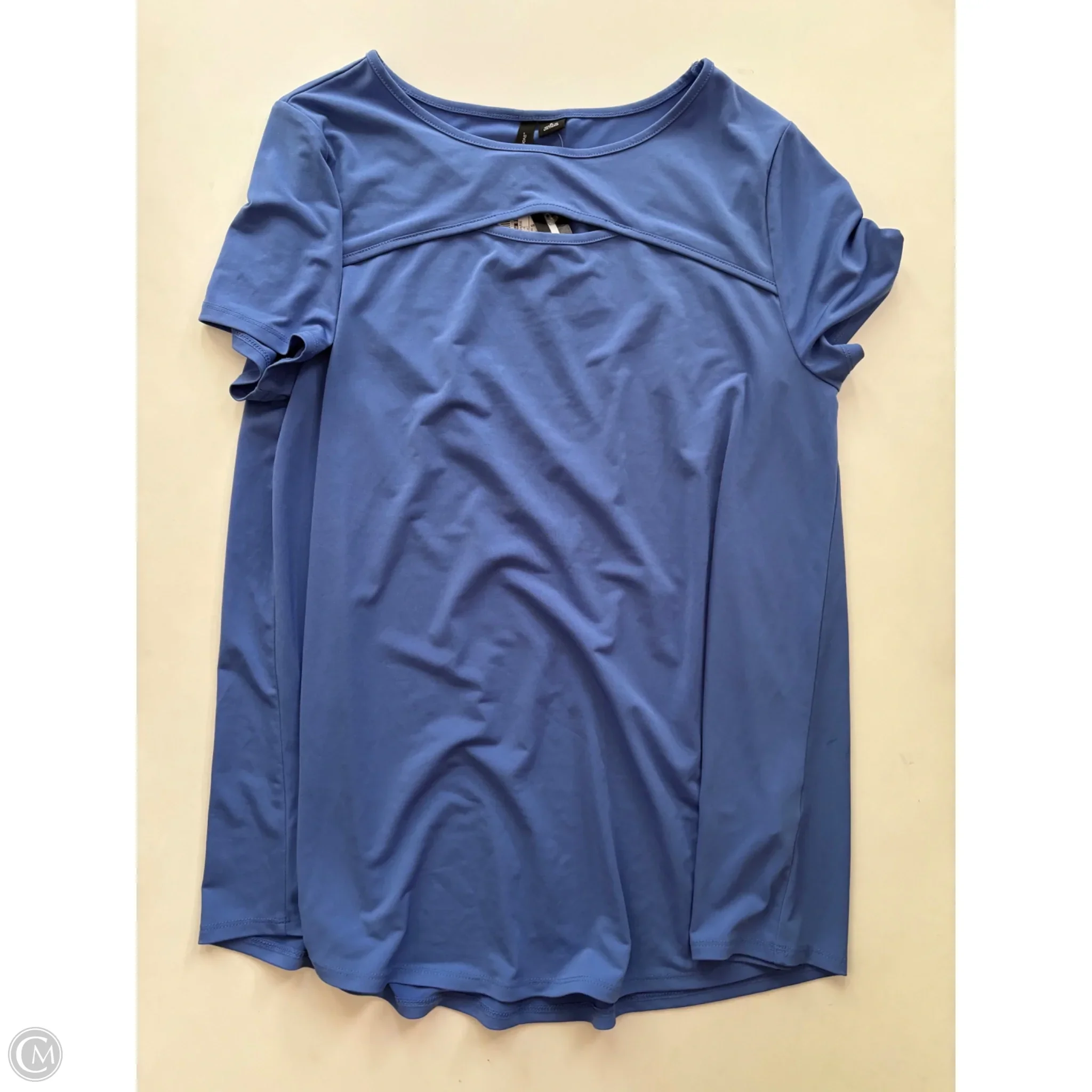 Blouse Short Sleeve By New Directions In Blue, Size: S - Image 1