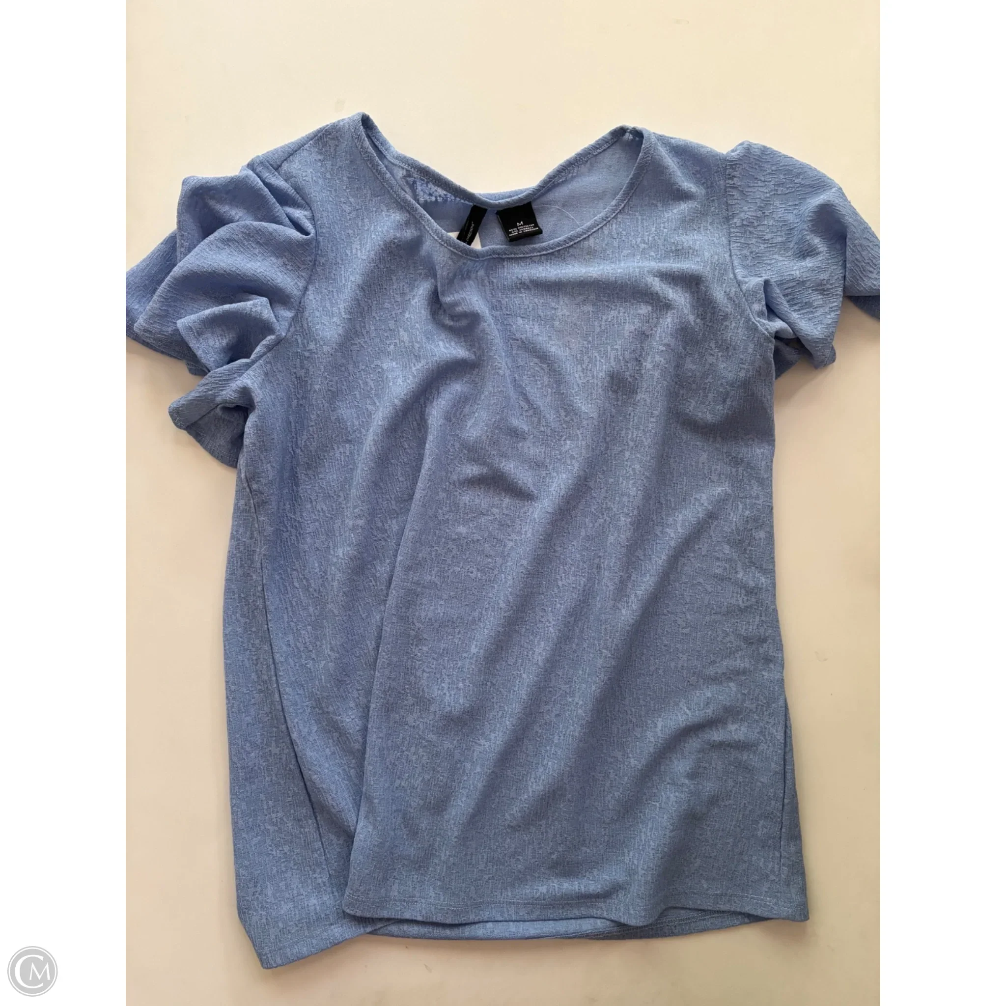 Blouse Short Sleeve By New Directions In Blue, Size: M - Image 1