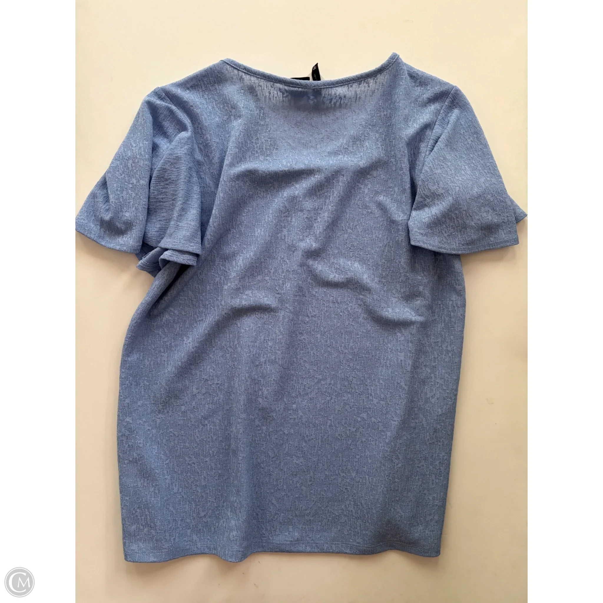 Blouse Short Sleeve By New Directions In Blue, Size: M - Image 2