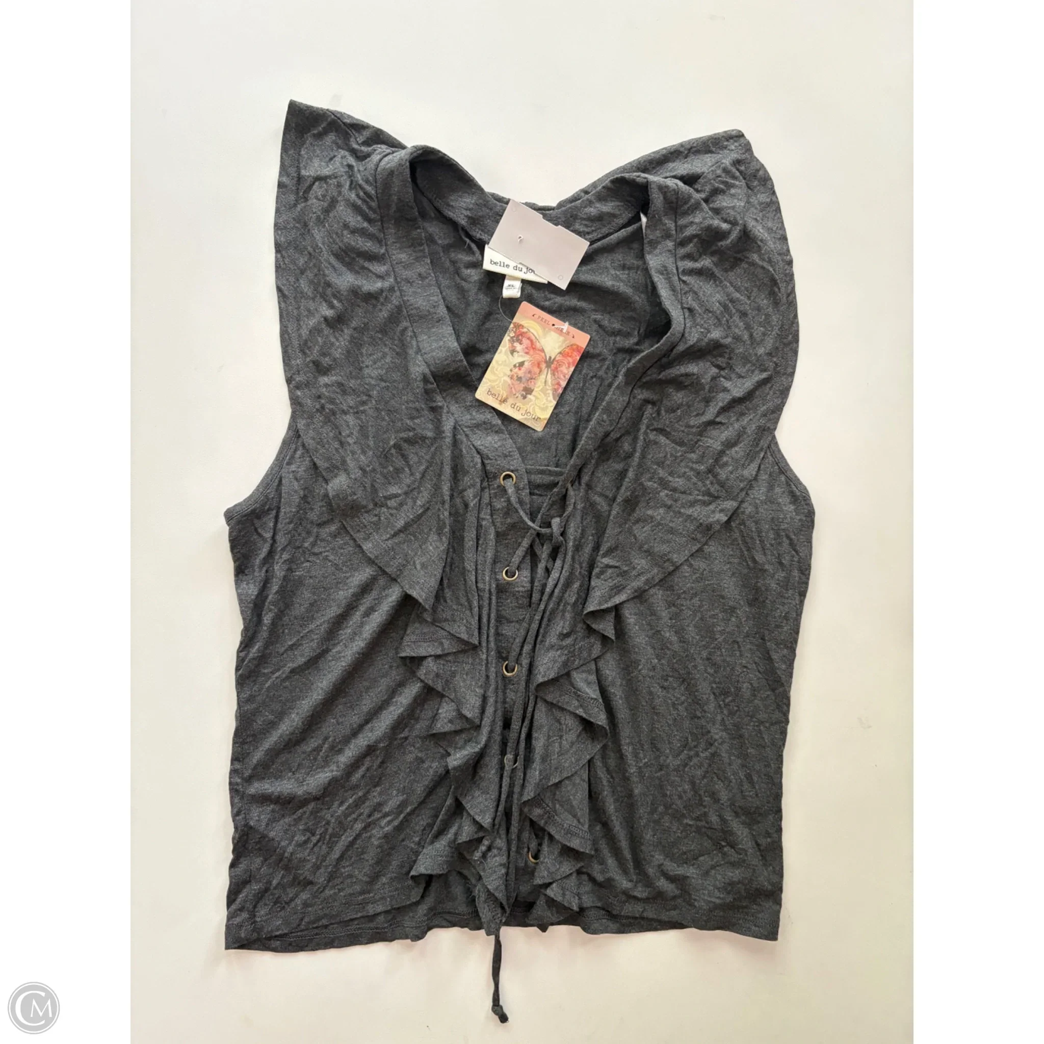 Blouse Sleeveless By belle du jour In Grey, Size: Xl - Image 1