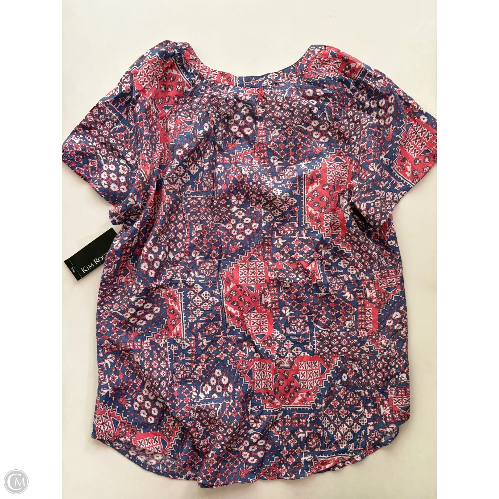 Blouse Short Sleeve By Kim Rogers In Multi-colored, Size: Mp - Image 2