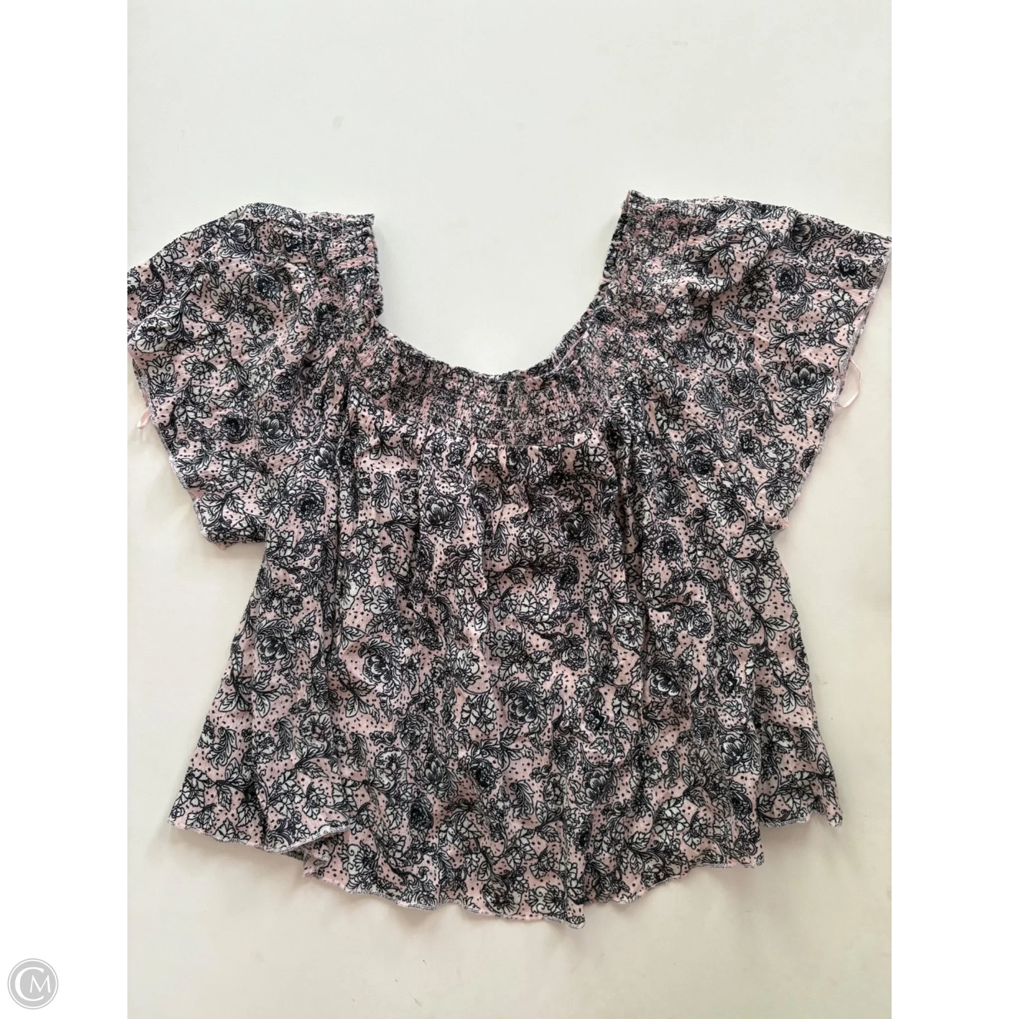 Blouse Short Sleeve By True Craft In Pink, Size: Xl - Image 1