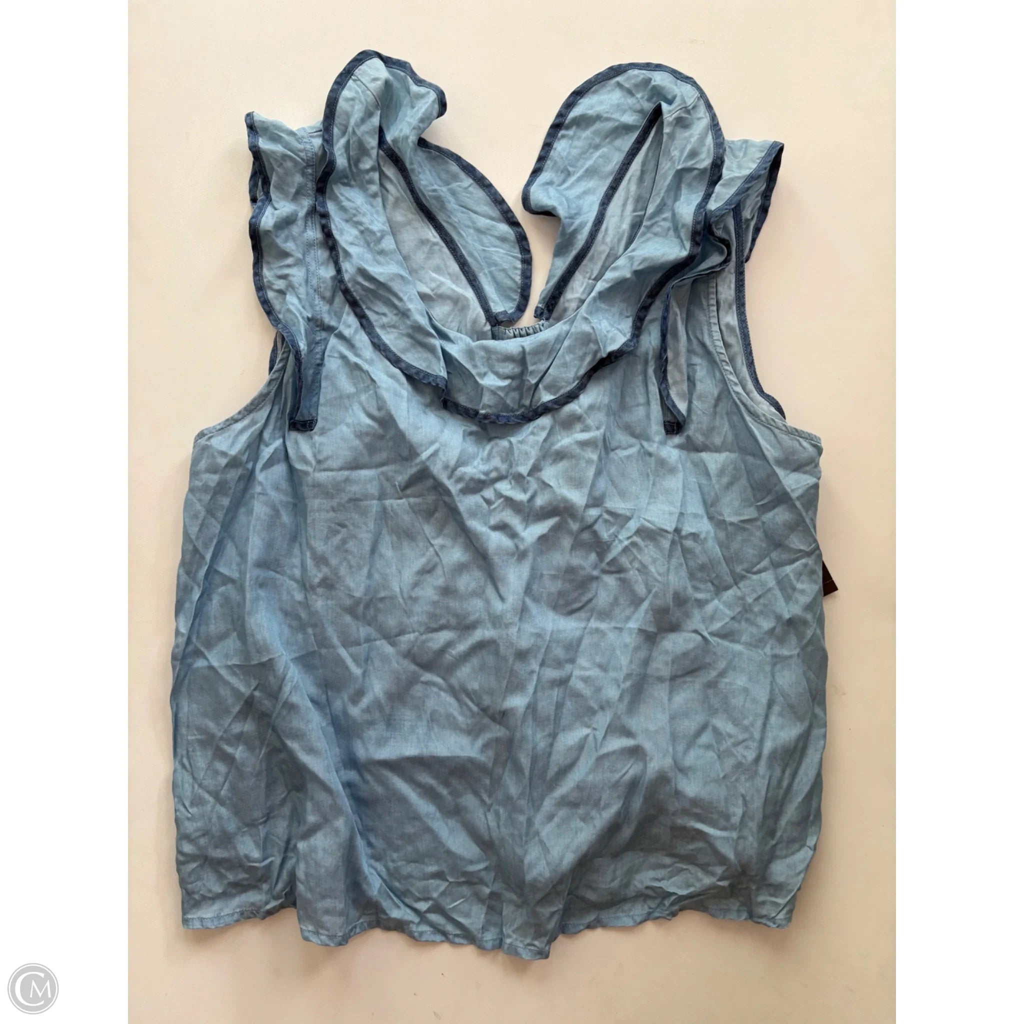 Blouse Sleeveless By Crown And Ivy In Blue, Size: Xlp - Image 1
