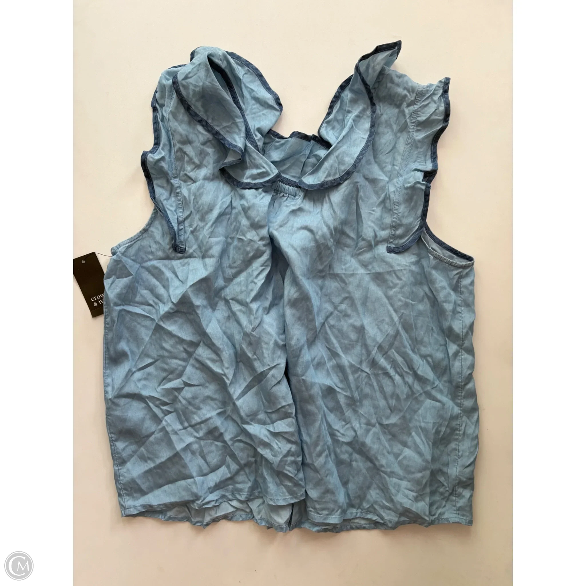 Blouse Sleeveless By Crown And Ivy In Blue, Size: Xlp - Image 2