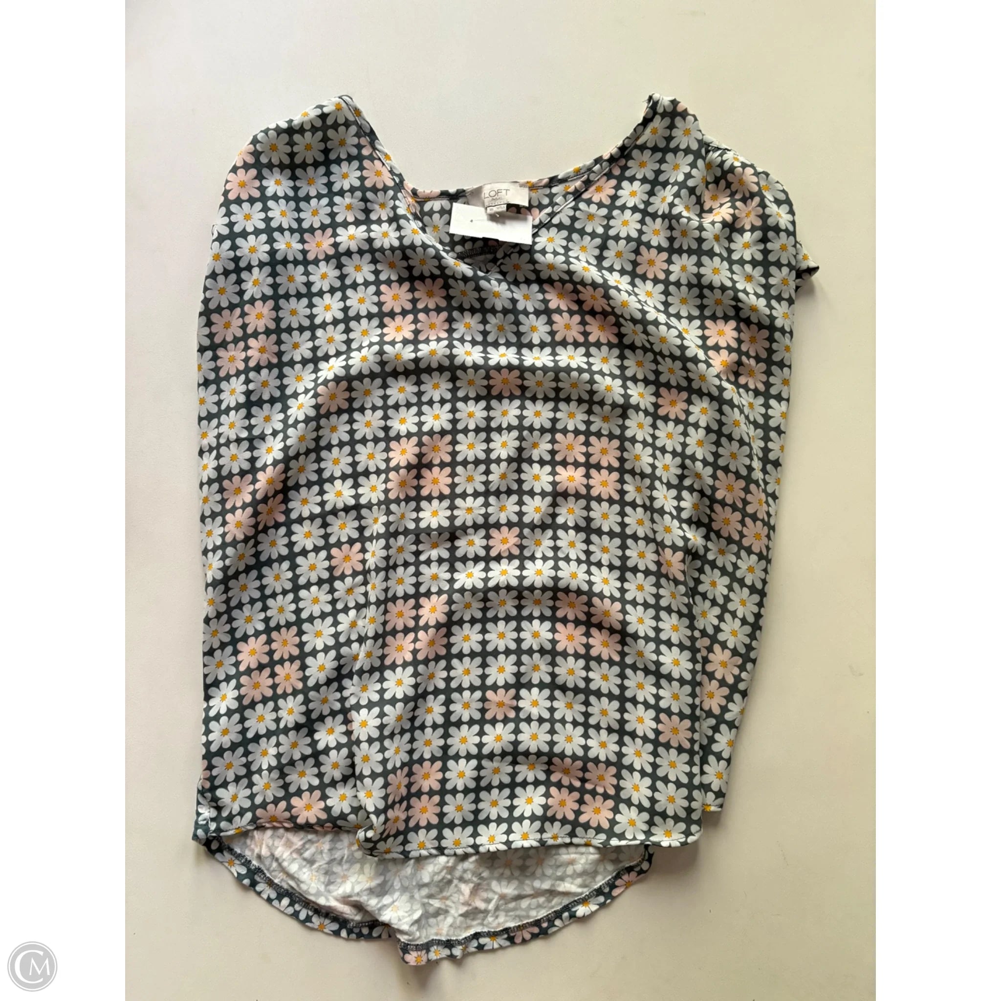 Blouse Short Sleeve By Loft In Floral Print, Size: Xs - Image 1
