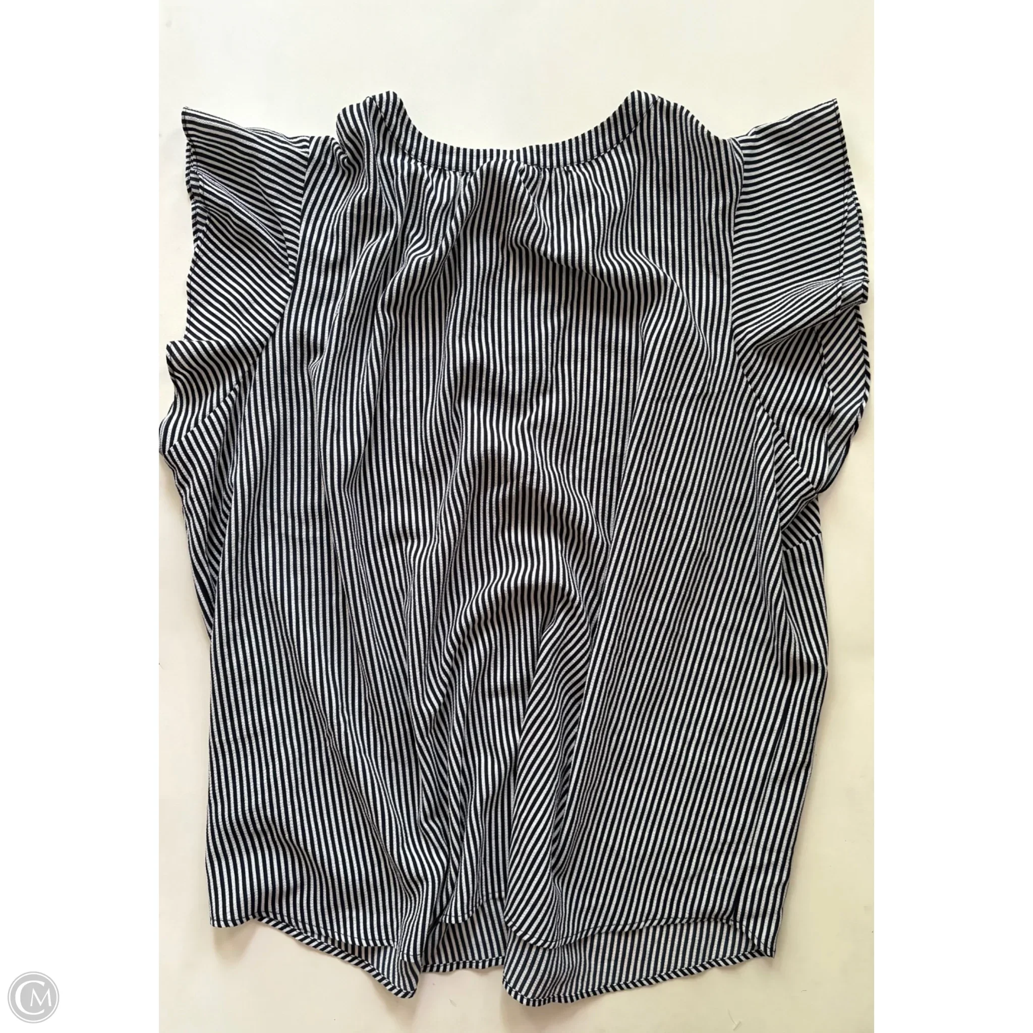 Blouse Short Sleeve By Adrianna Papell In Striped Pattern, Size: 3x - Image 2