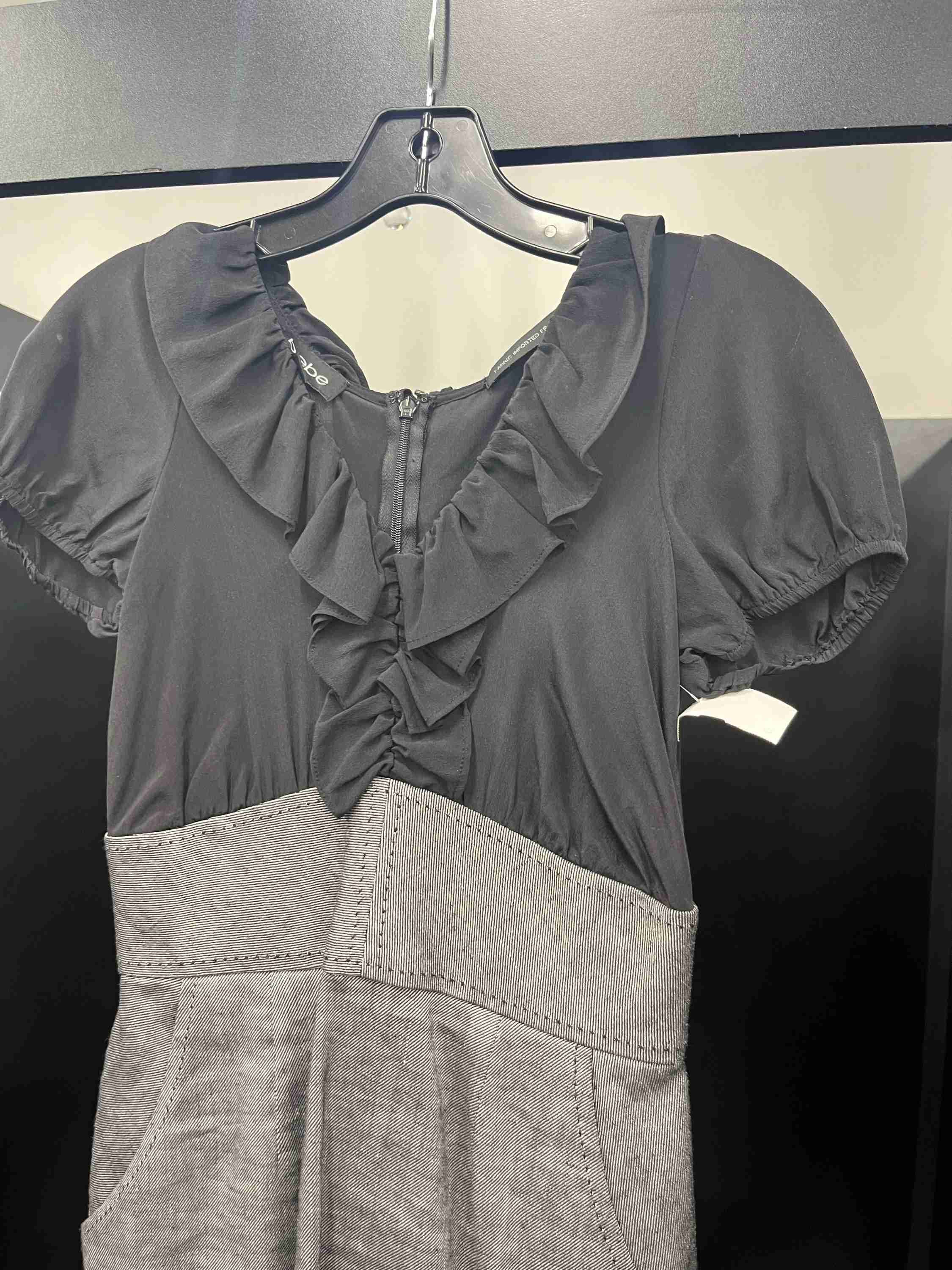 Black Dress Short Short Sleeve Bebe, Size 4 - Image 3