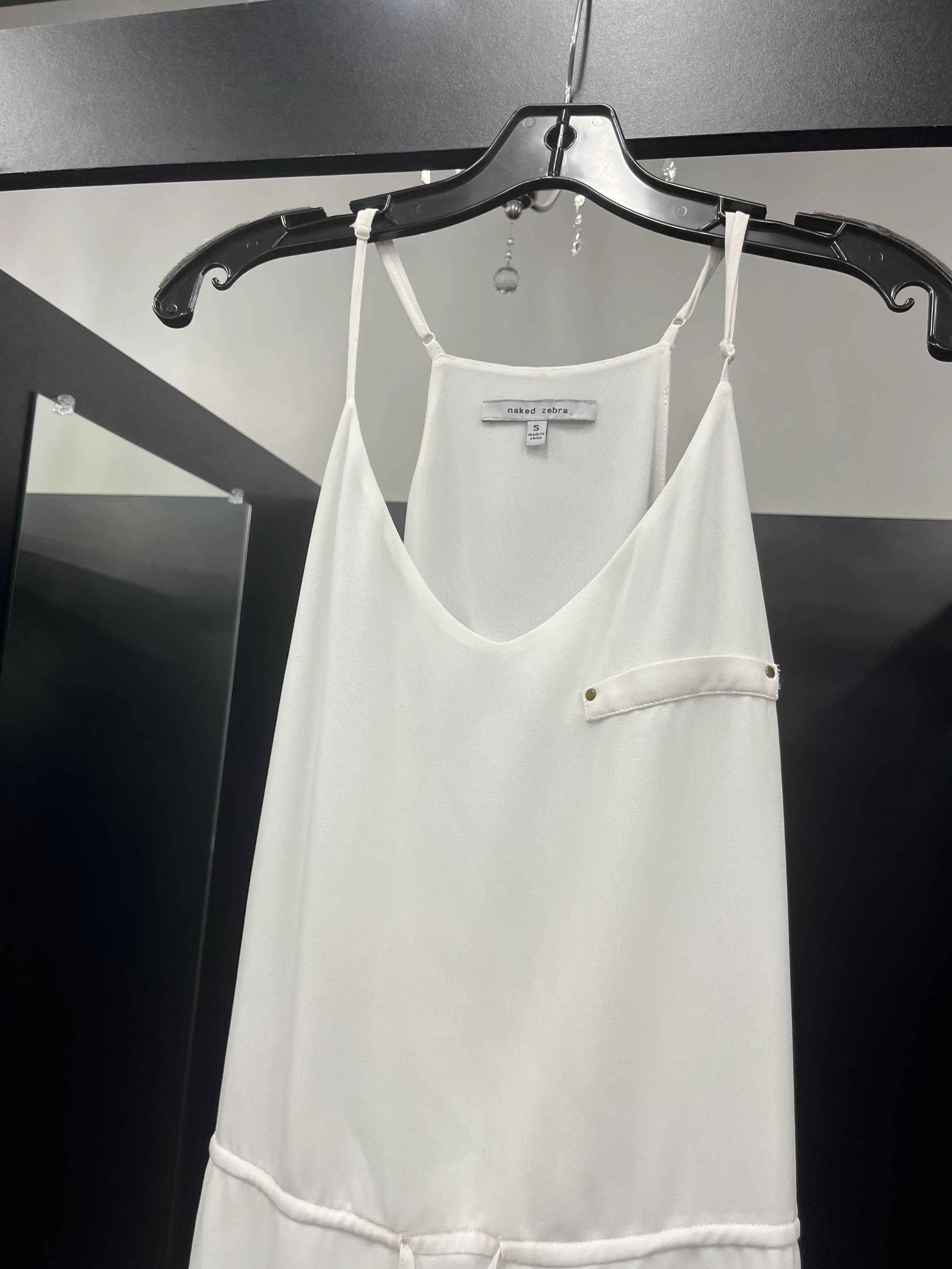 White Dress Casual Short Naked Zebra, Size S - Image 3