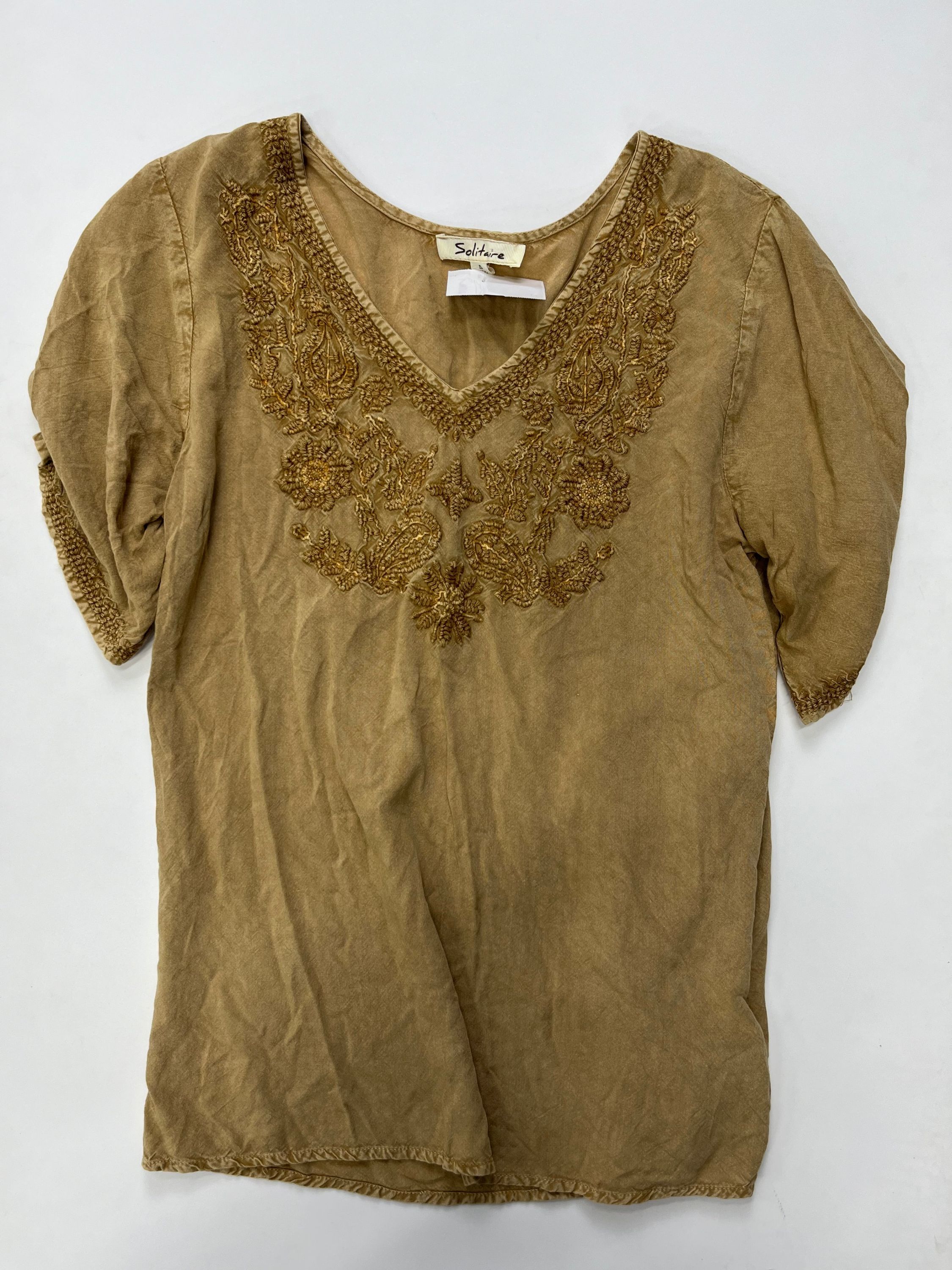 Blouse Short Sleeve By Solitaire  Size: S - Image 1