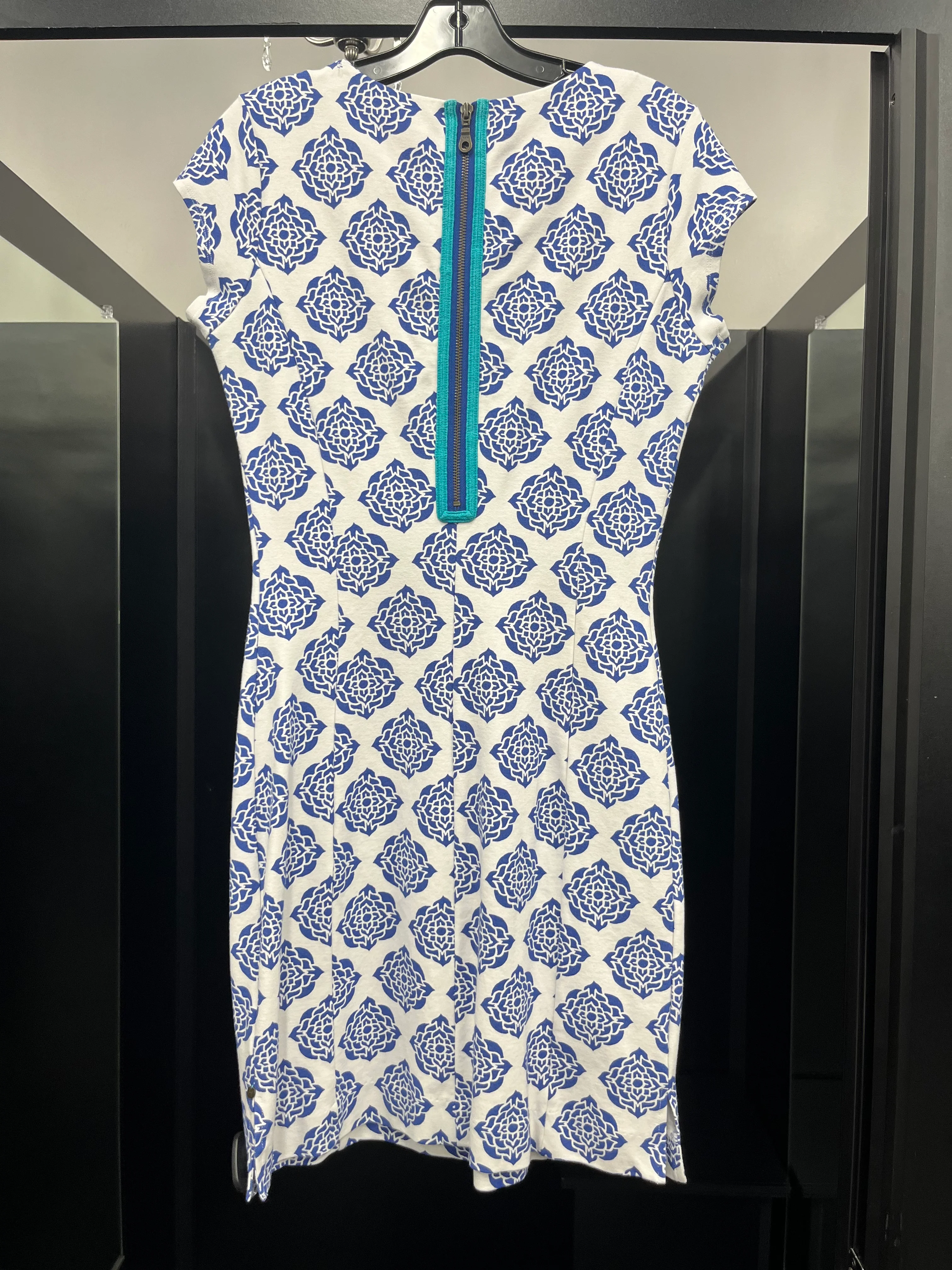 Blue White Dress Casual Midi Hatley, Size S - Image 2