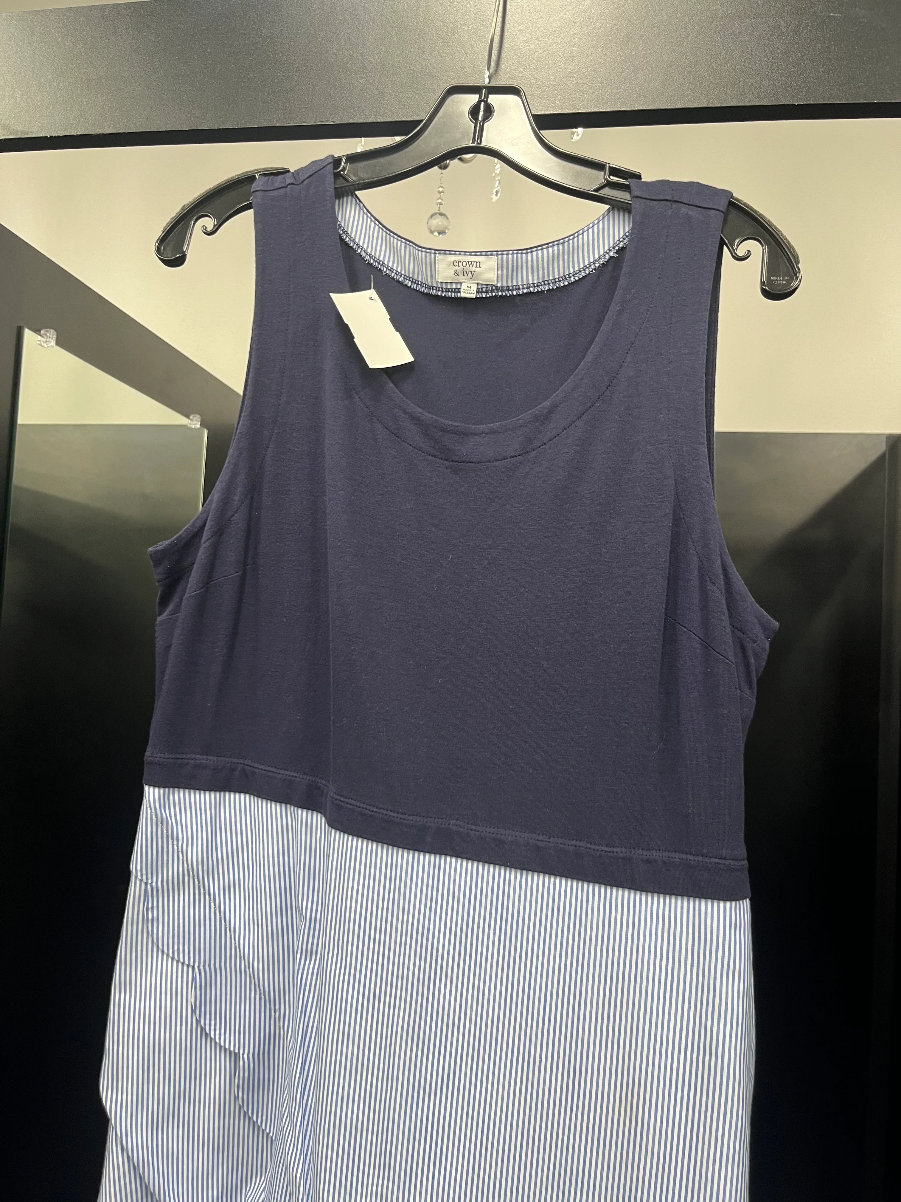 Navy Dress Casual Midi Crown And Ivy, Size M - Image 3