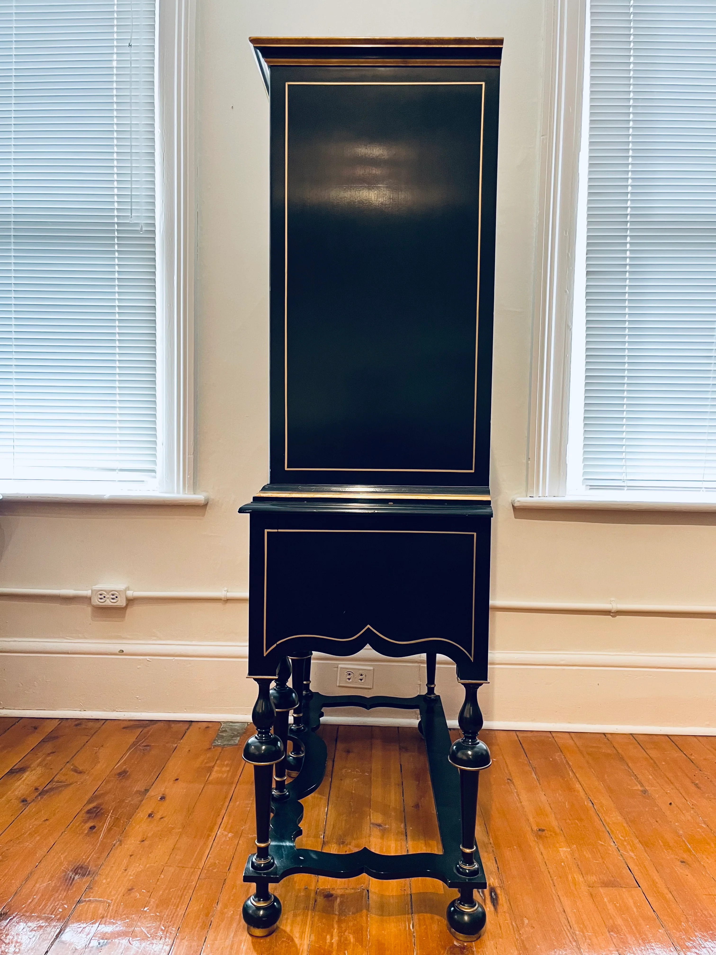Baker Black Lacquer Highboy - Image 3