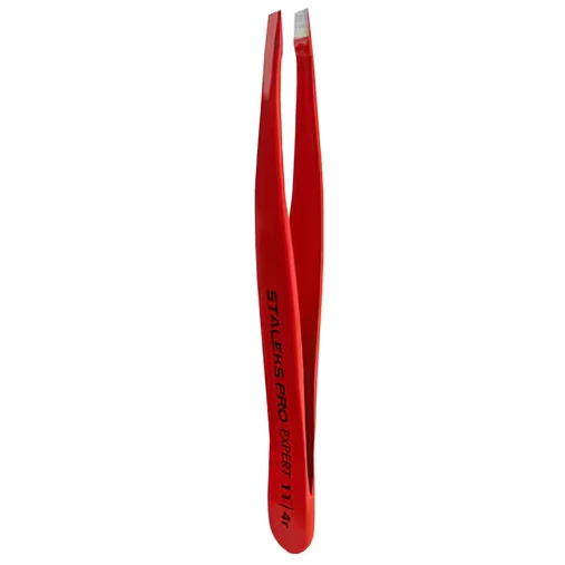 STALEKS PRO EXPERT 11/4R EYEBROW TWEEZERS (SLANT, RED COLOR) TE-11/4R - STALEKS™ - Image 2