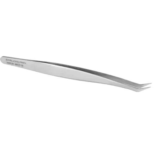 STALEKS PRO EXPERT 40 TYPE 13 PROFESSIONAL EYELASH TWEEZERS CURVED L-SHAPED, 40' TE-40/13 - STALEKS™ - Image 2