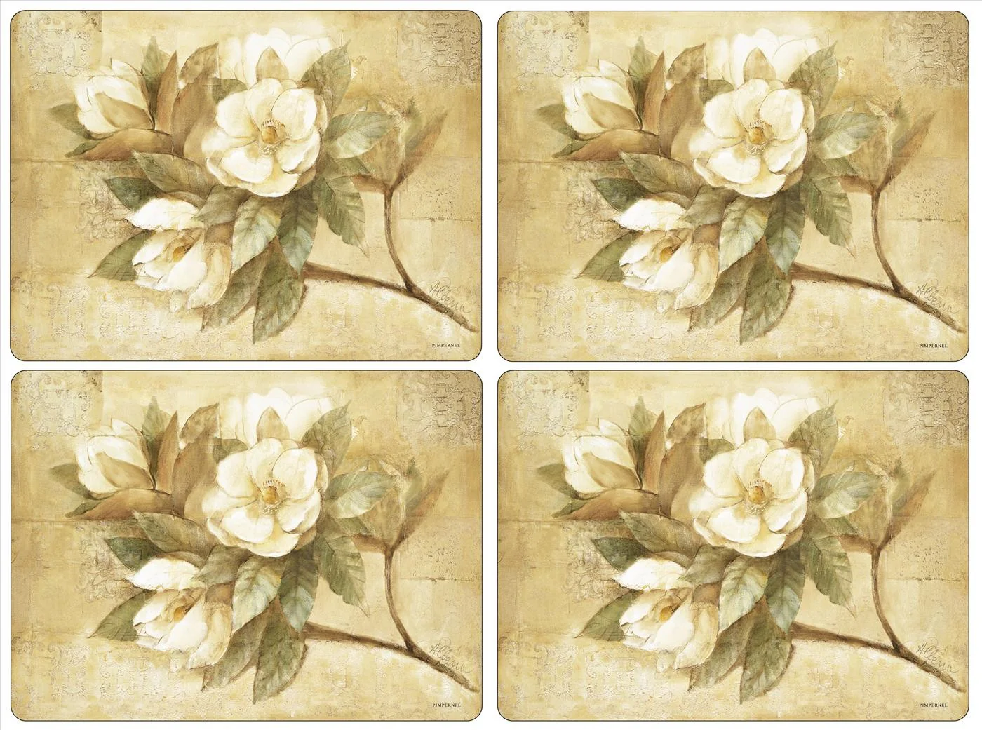 Cork Placemats Set, Sugar Magnolia