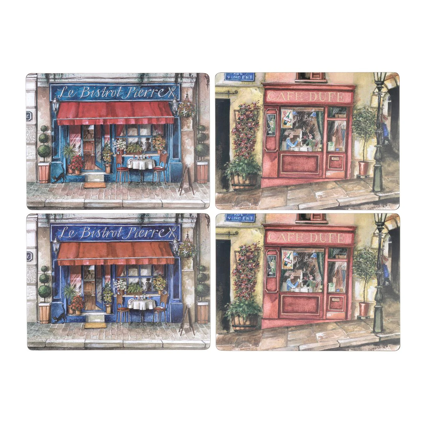 Cork Placemats Set, Cafe de Paris