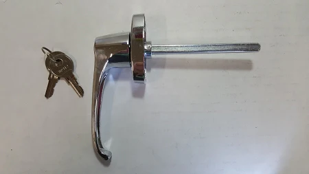 L Handle Door Latch, Steel w/ Chome Finish- Choose Locking or Non-Locking - Image 2