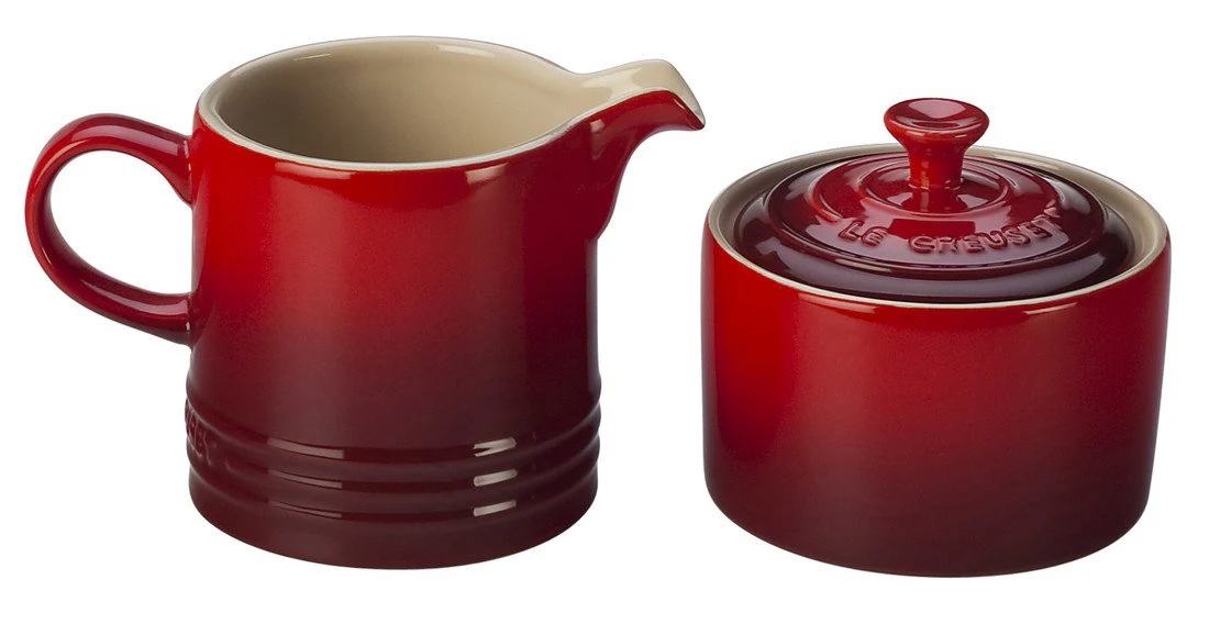Cream & Sugar Set, Cerise - Image 1